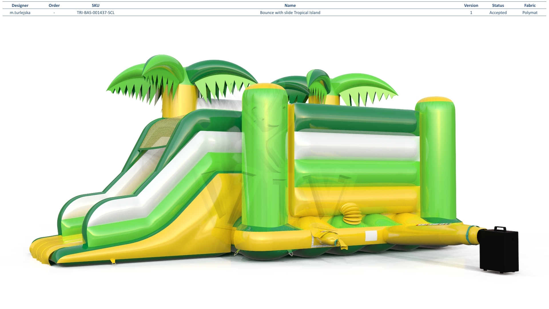 Bounce with slide Tropical Islands commercial inflatable bounce
