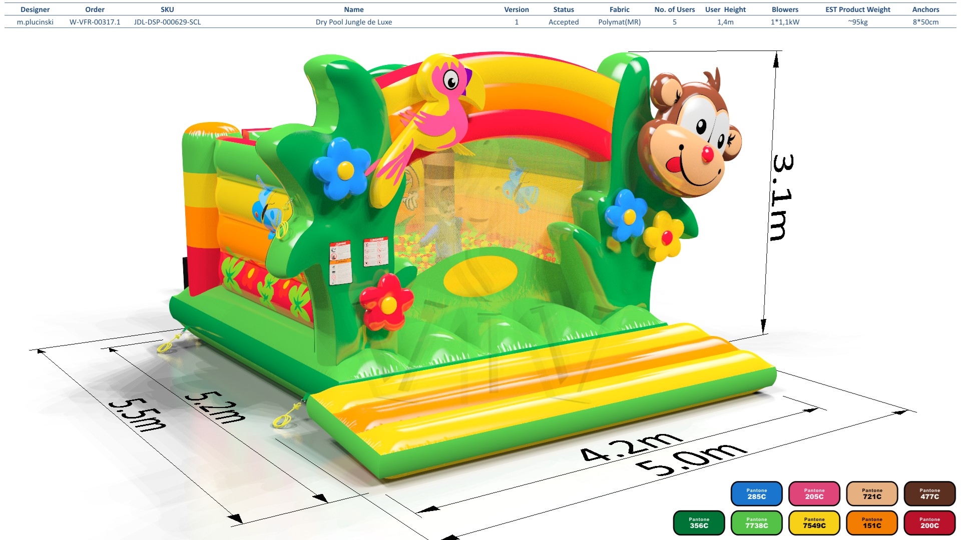 Dry Pool Jungle de Luxe commercial inflatable bounce
