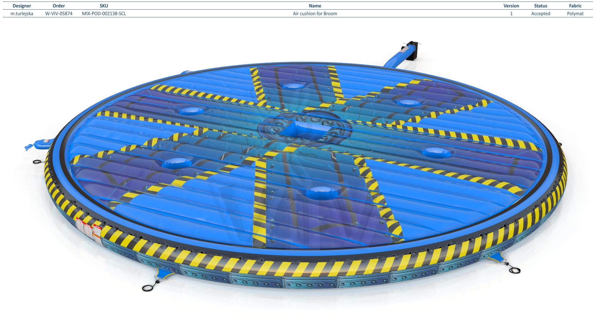 Air cushion for broom commercial mechanical broom attraction
