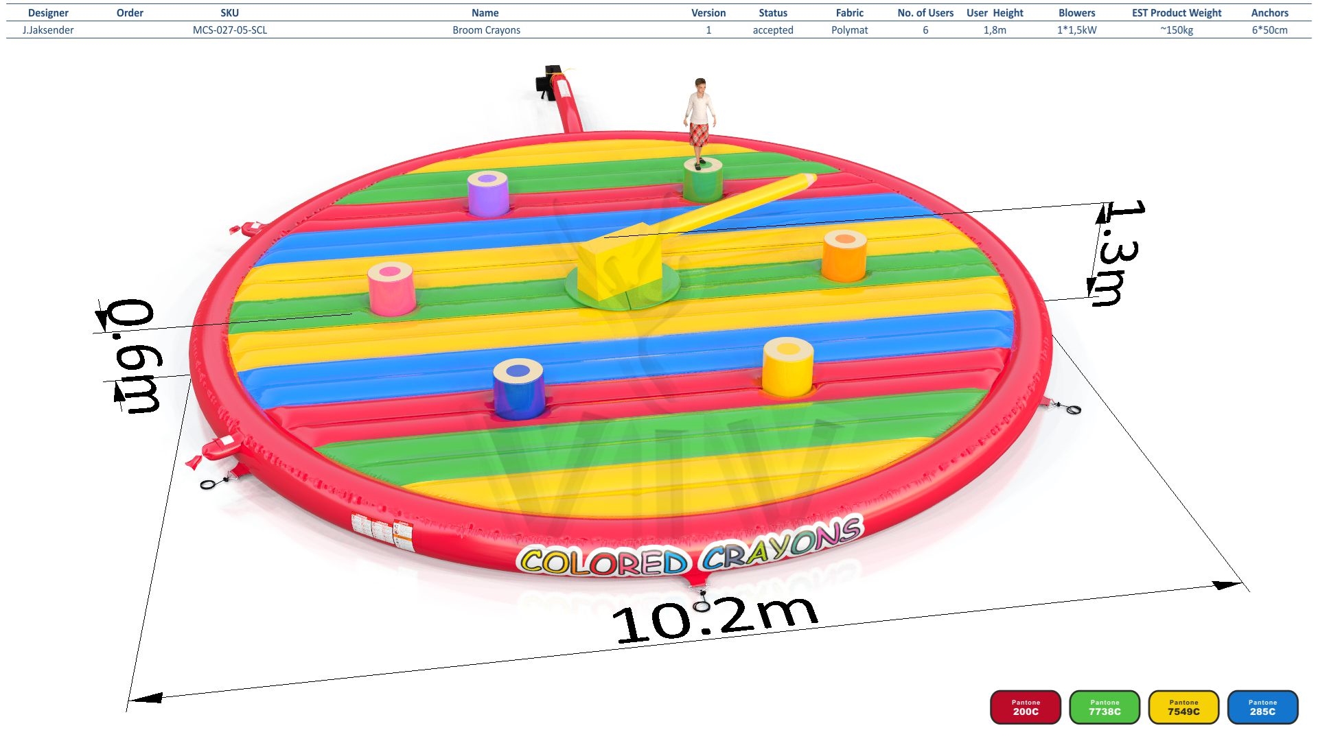 Broom Crayons Single - set - Collection Crayons commercial mechanical broom attraction