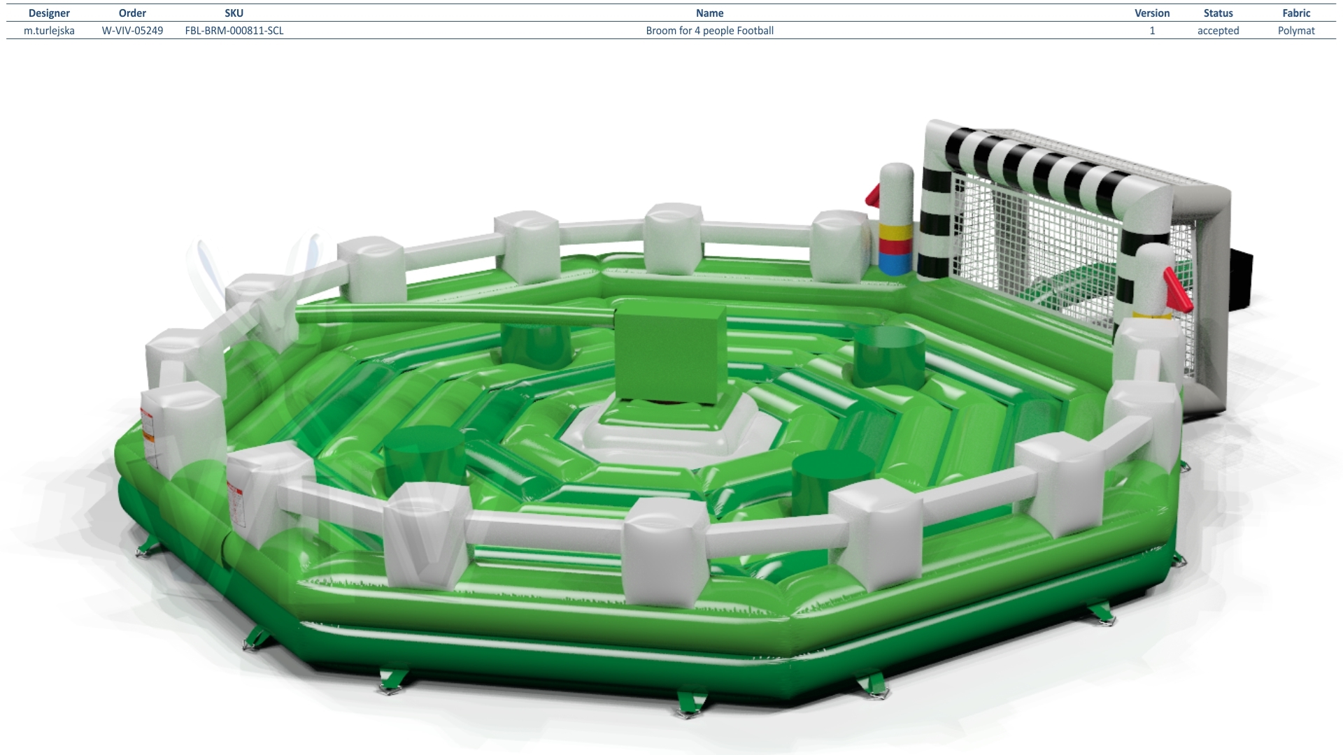 Broom Football Single - set (4 places) commercial mechanical broom attraction