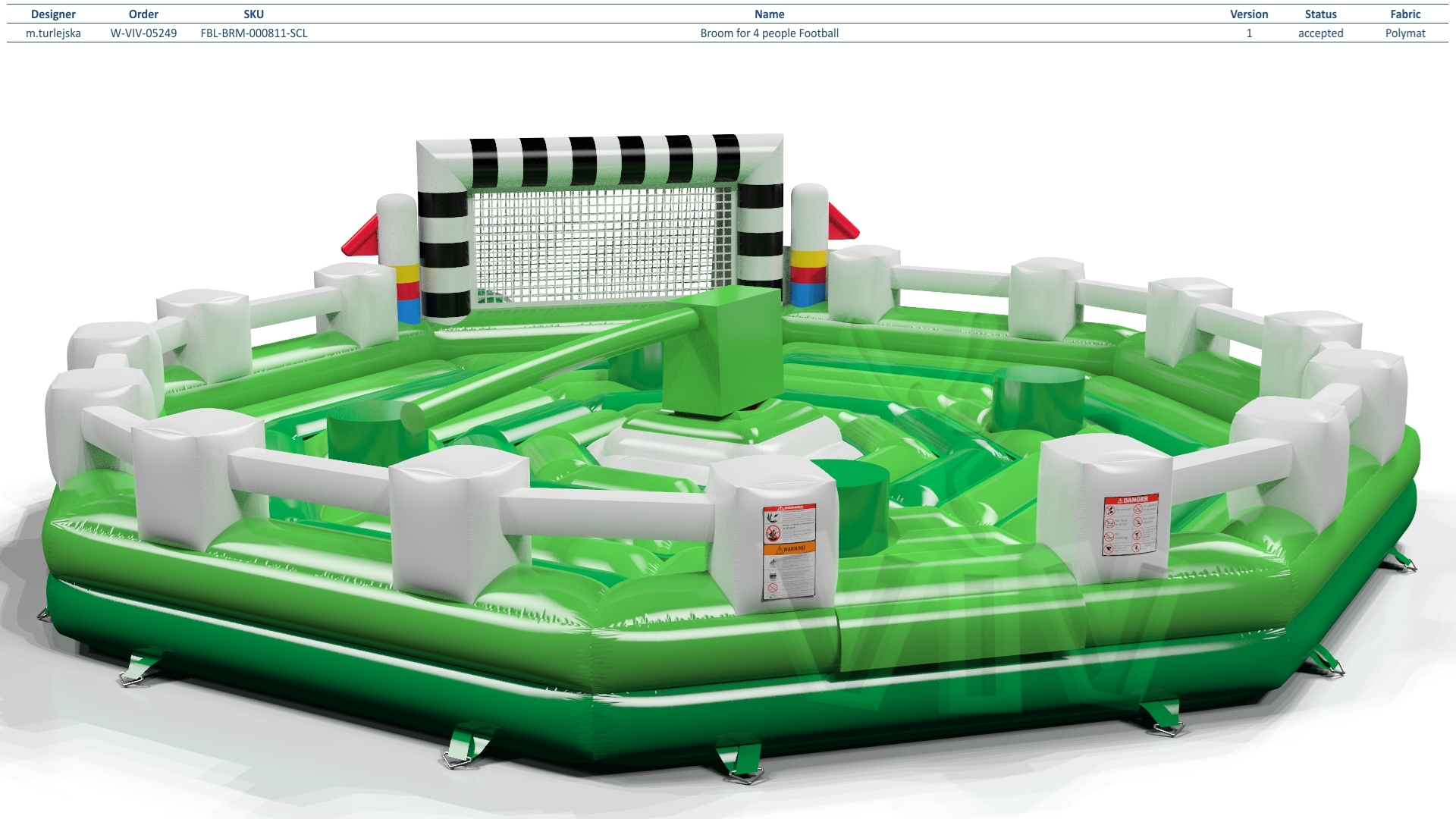 Broom Football Single - set (4 places) commercial mechanical broom attraction