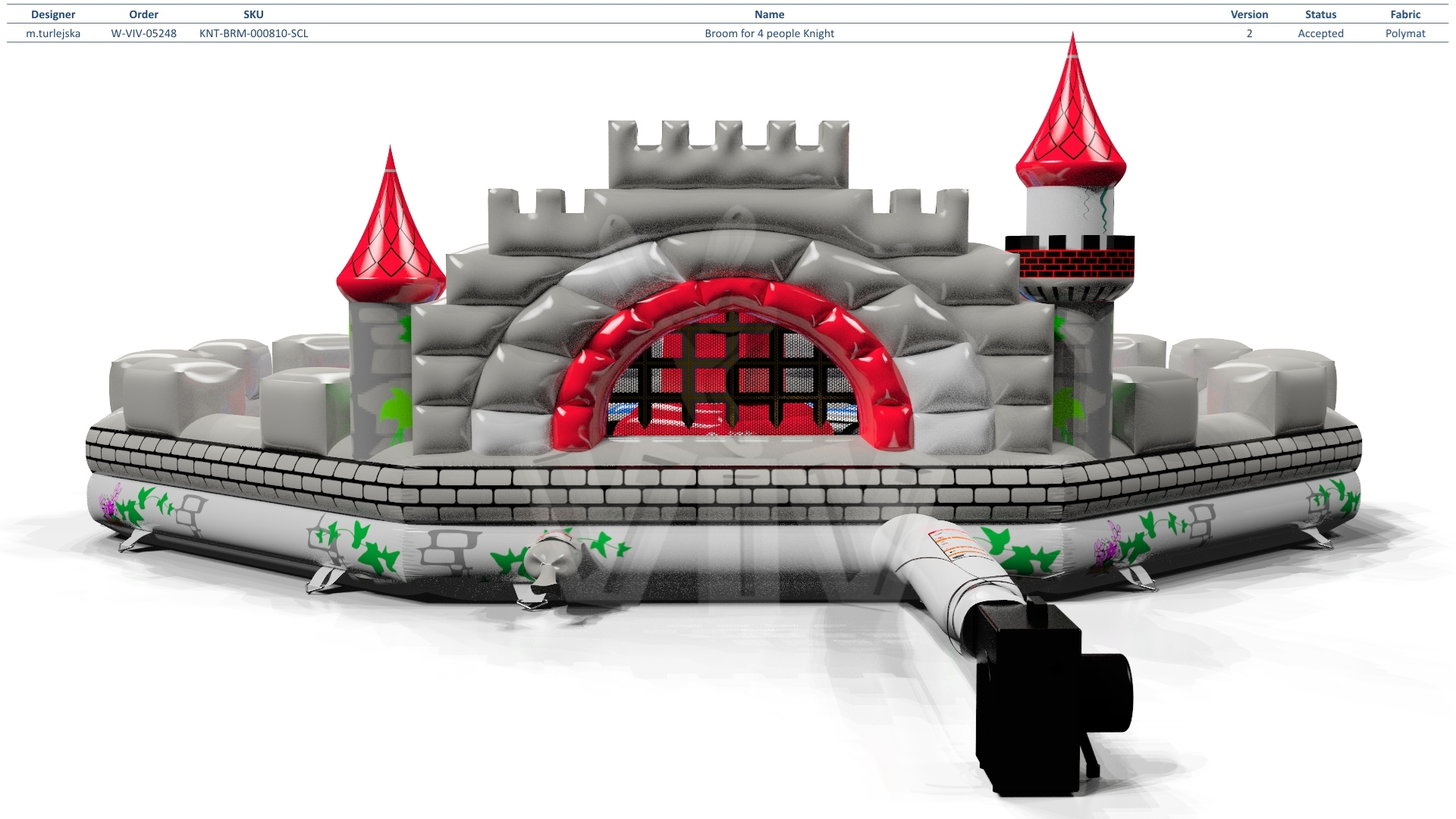 Broom Knights Single - set (4 places) commercial mechanical broom attraction