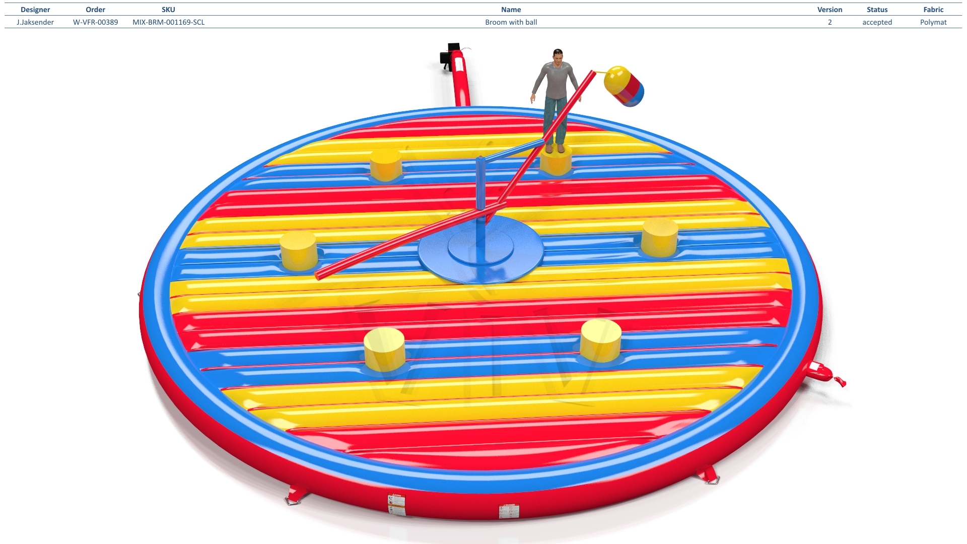 Broom with ball commercial mechanical broom attraction
