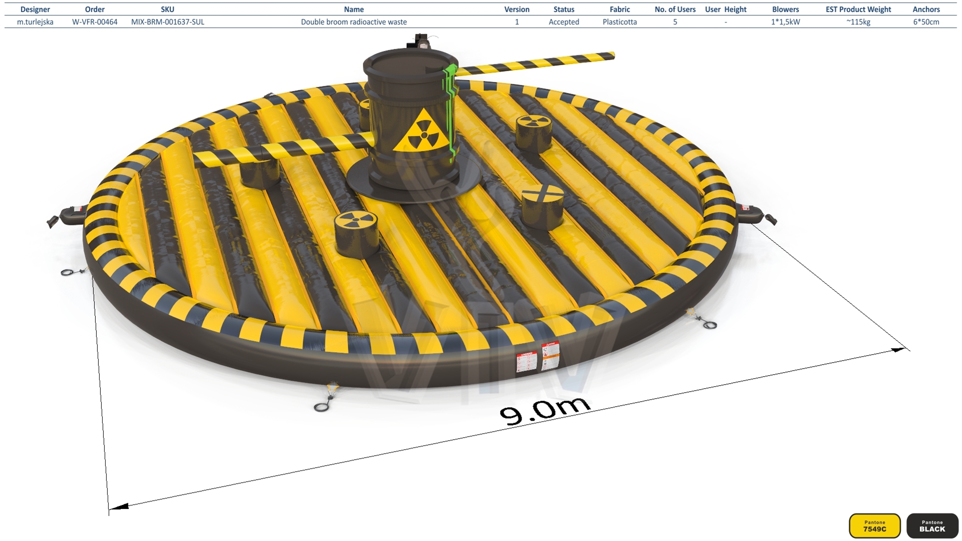 Double Broom Radioactive Waste commercial mechanical broom attraction