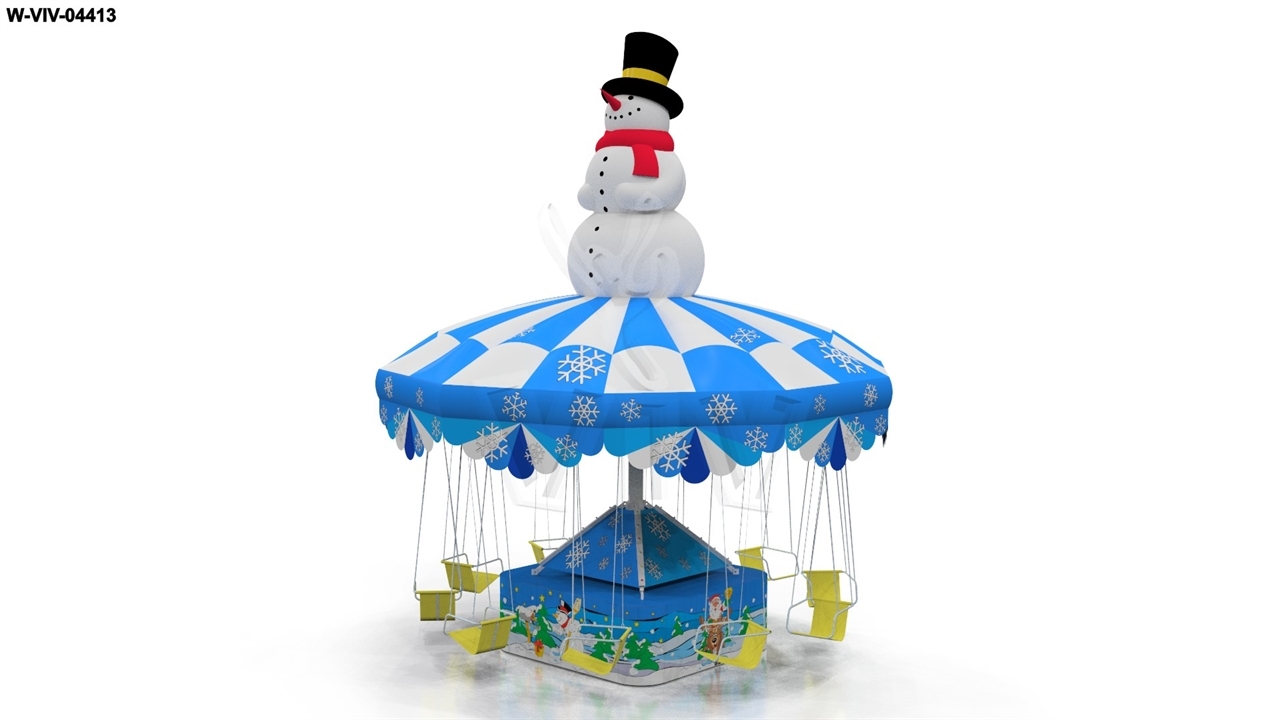 Carousel with Snowman (without blower and homologation) commercial mechanical carousel attraction