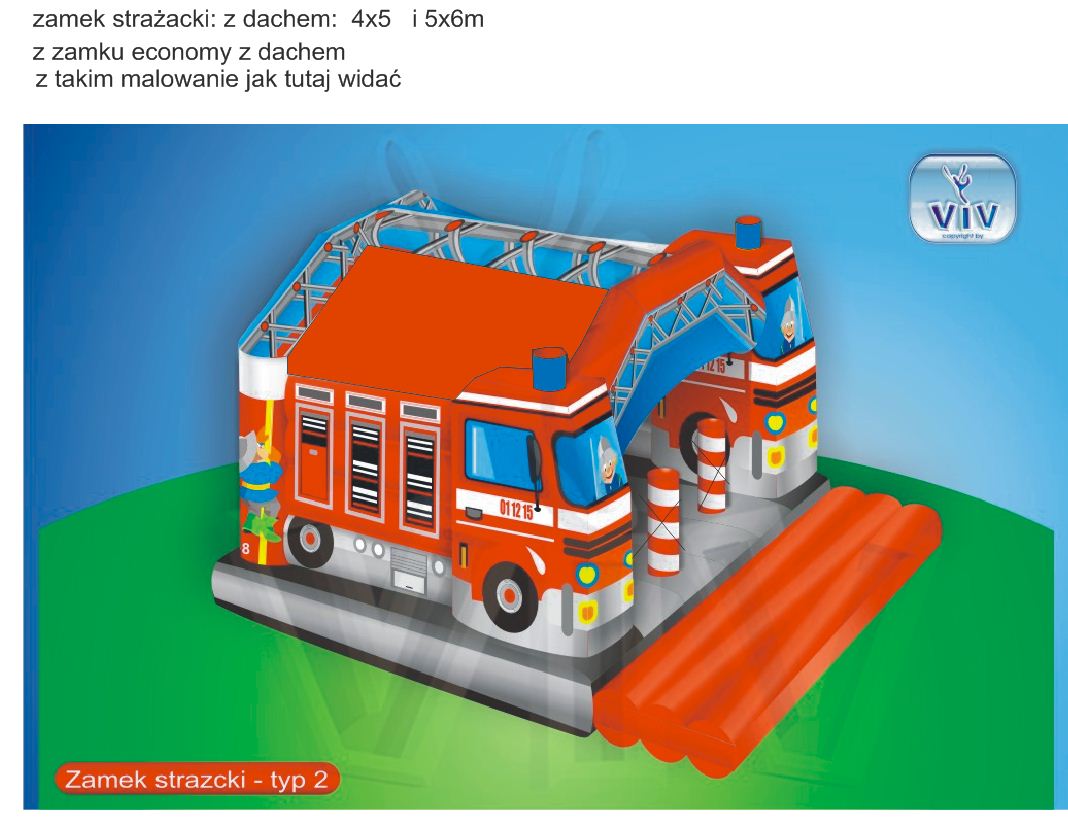 Fire truck 4,2 x 5,2 m commercial custom inflatable