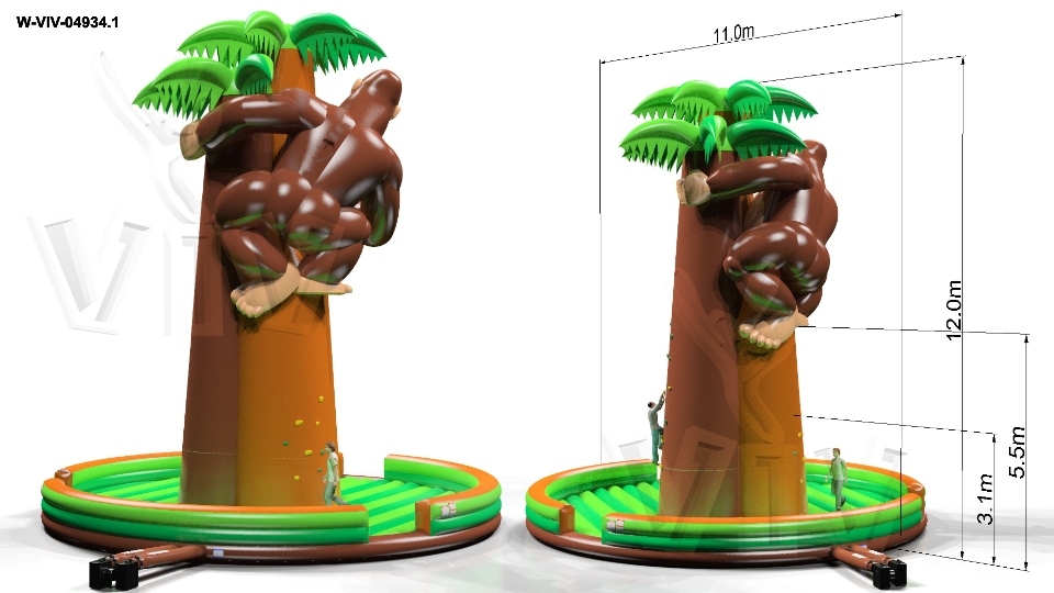 Climbing mountain King Kong 11,0 x 11,0 x 12,0 m commercial custom inflatable
