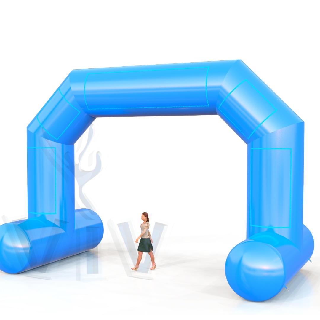 Diagonal self - standing gate 8 m commercial promotional inflatable gate
