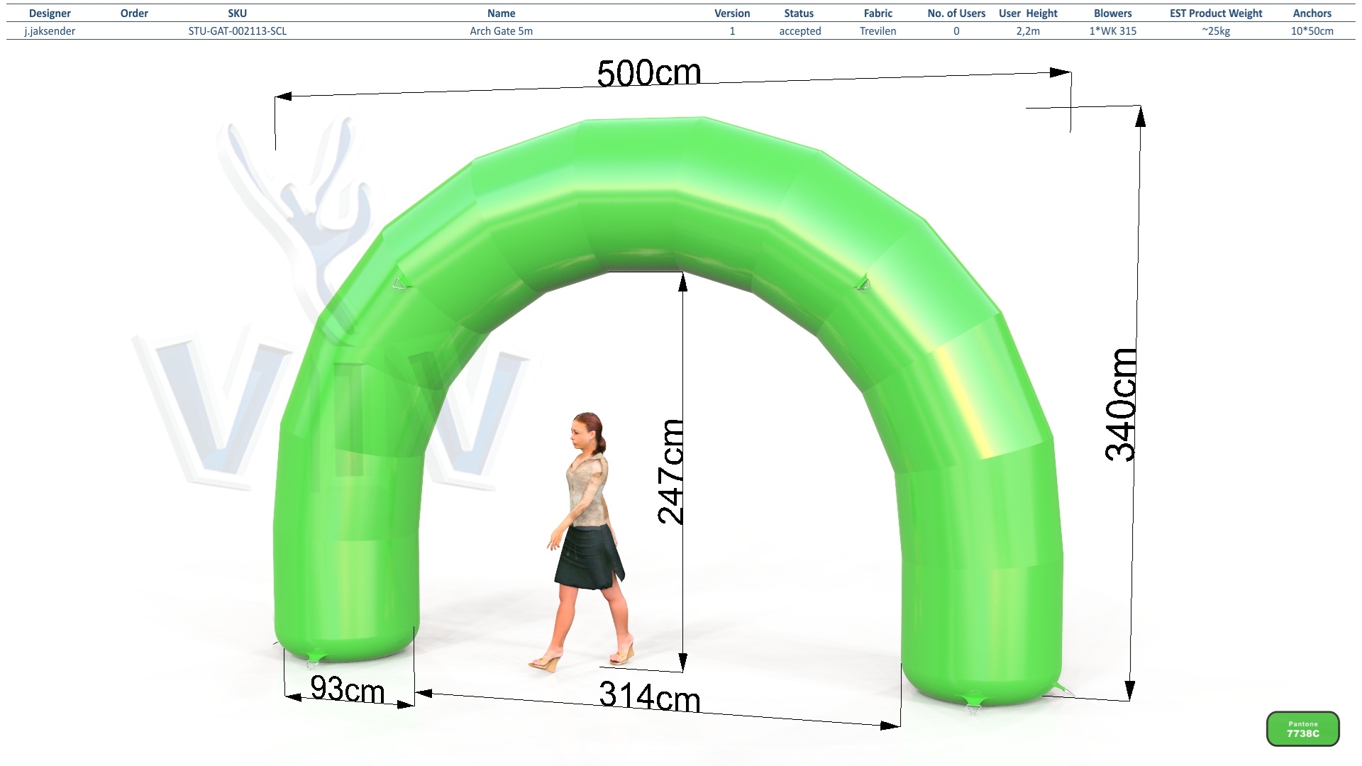 Arch gate 5 m commercial promotional inflatable gate