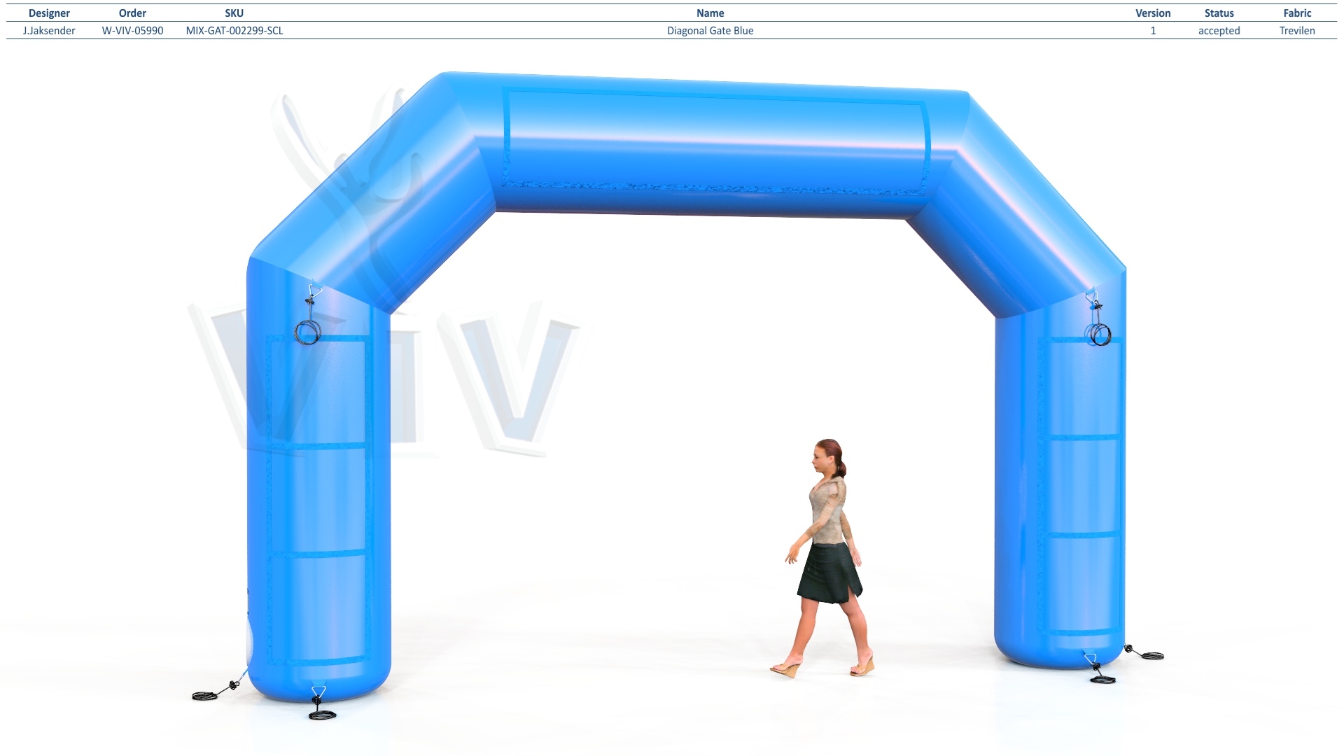 Diagonal Gate Blue commercial promotional inflatable gate