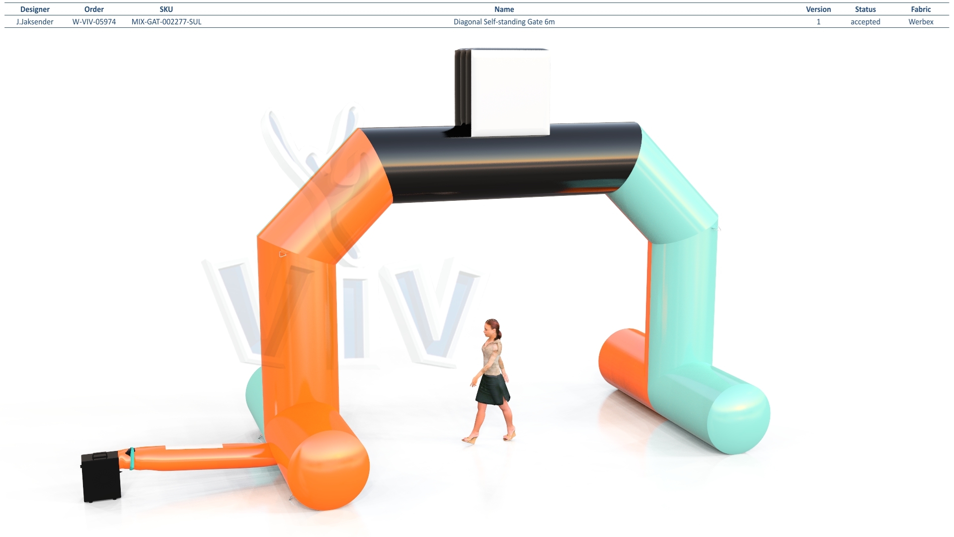 Diagonal gate self-standing commercial promotional inflatable gate
