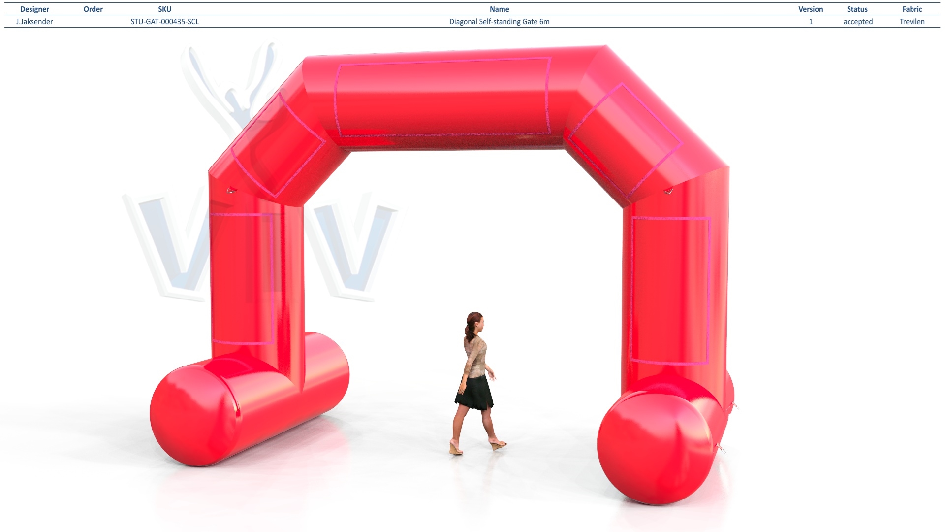 Diagonal self - standing gate 6 m commercial promotional inflatable gate