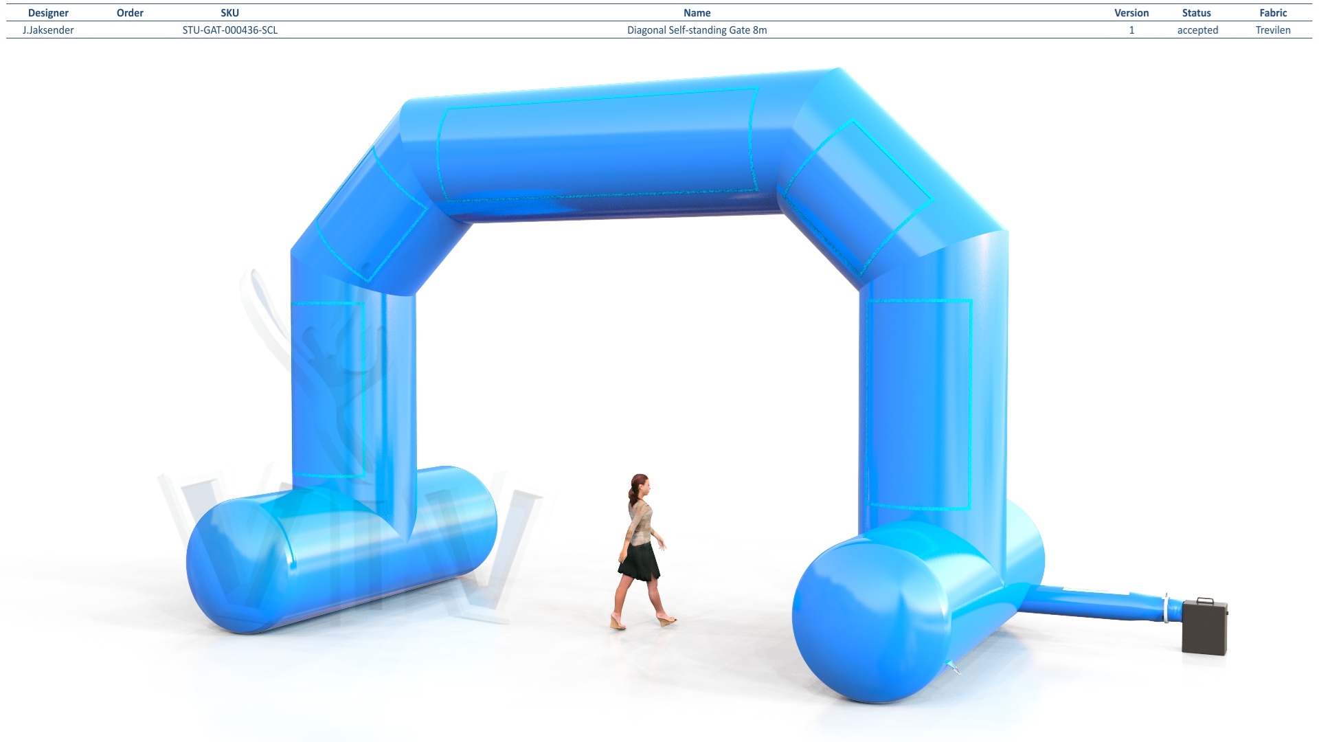 Diagonal self - standing gate 8 m commercial promotional inflatable gate