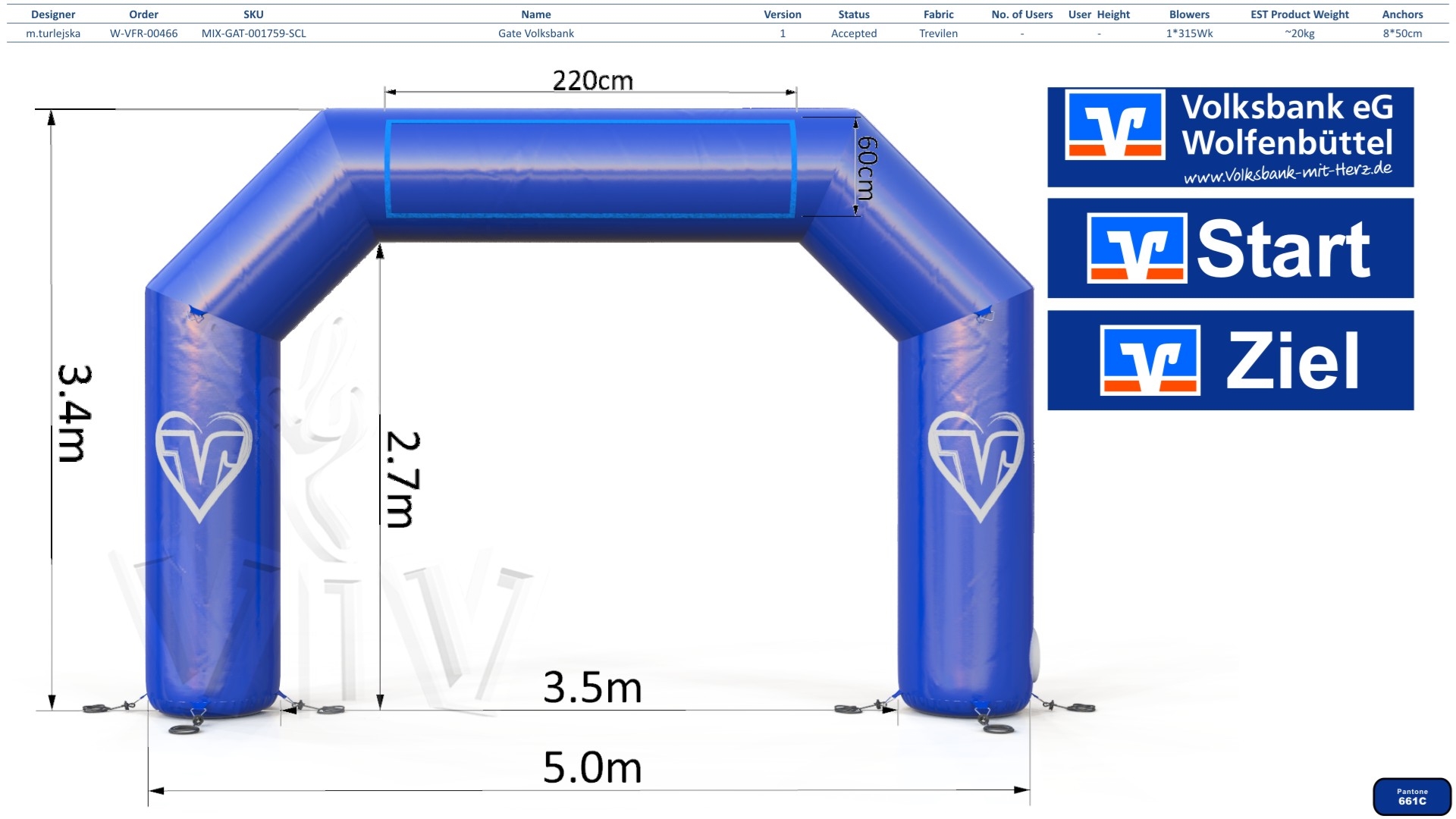 Gate Volksbank commercial promotional inflatable gate