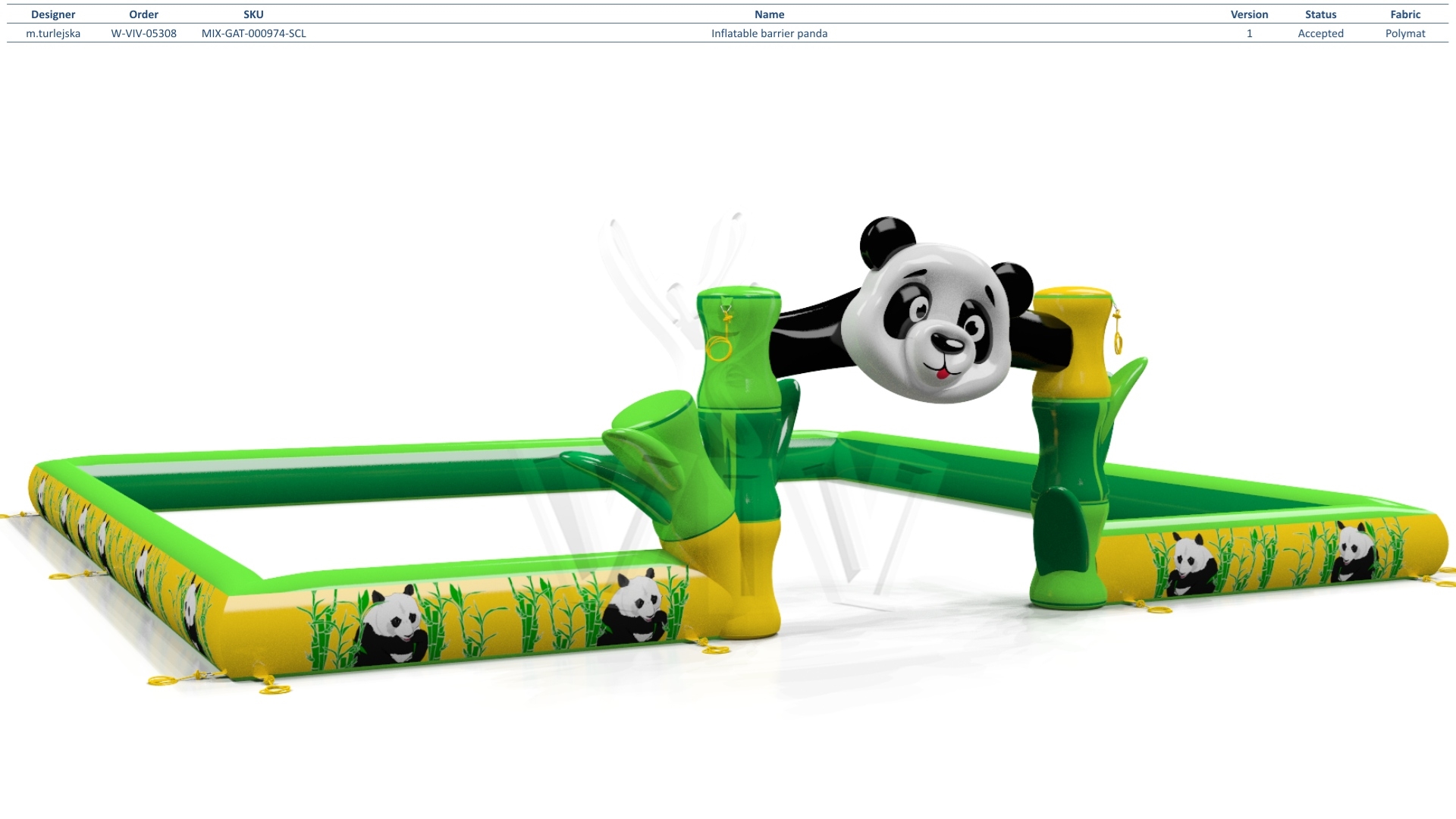 Inflatable barrier Panda commercial promotional inflatable gate