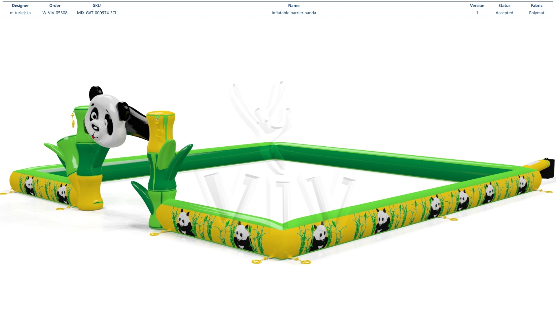 Inflatable barrier Panda commercial promotional inflatable gate