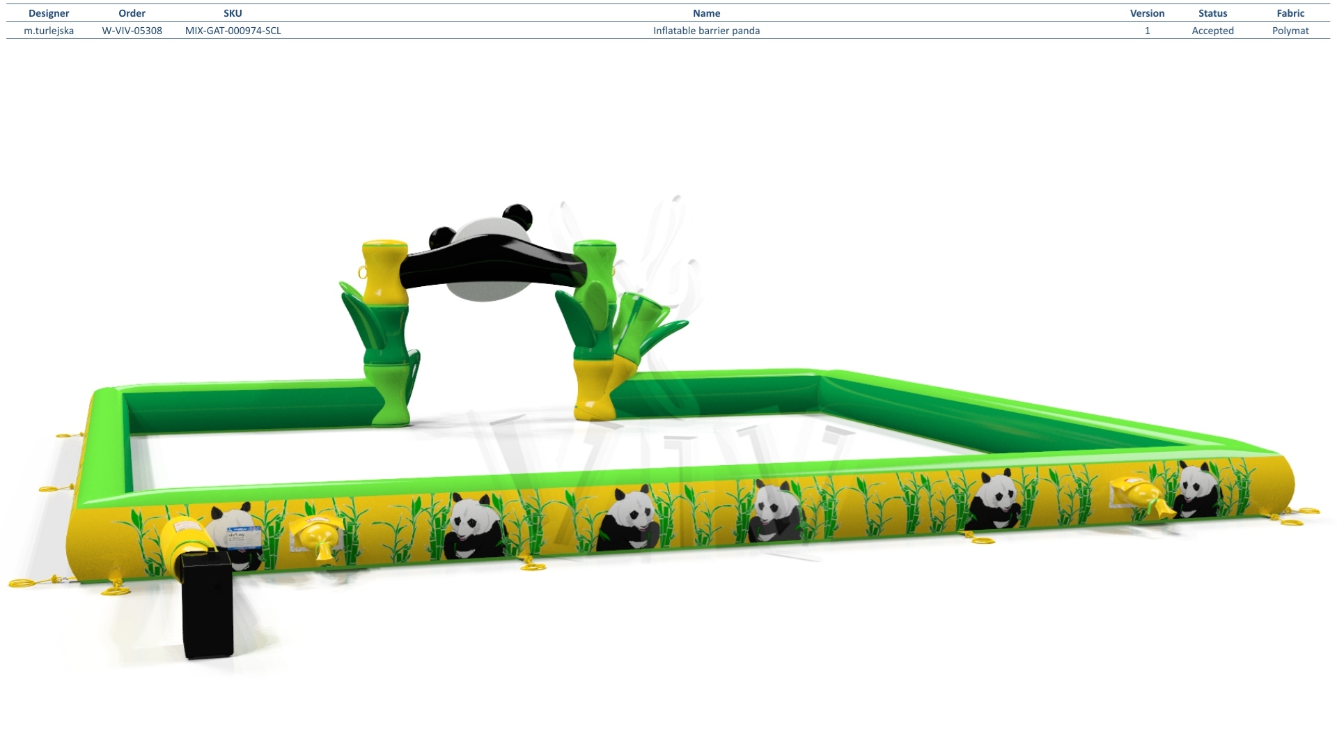 Inflatable barrier Panda commercial promotional inflatable gate