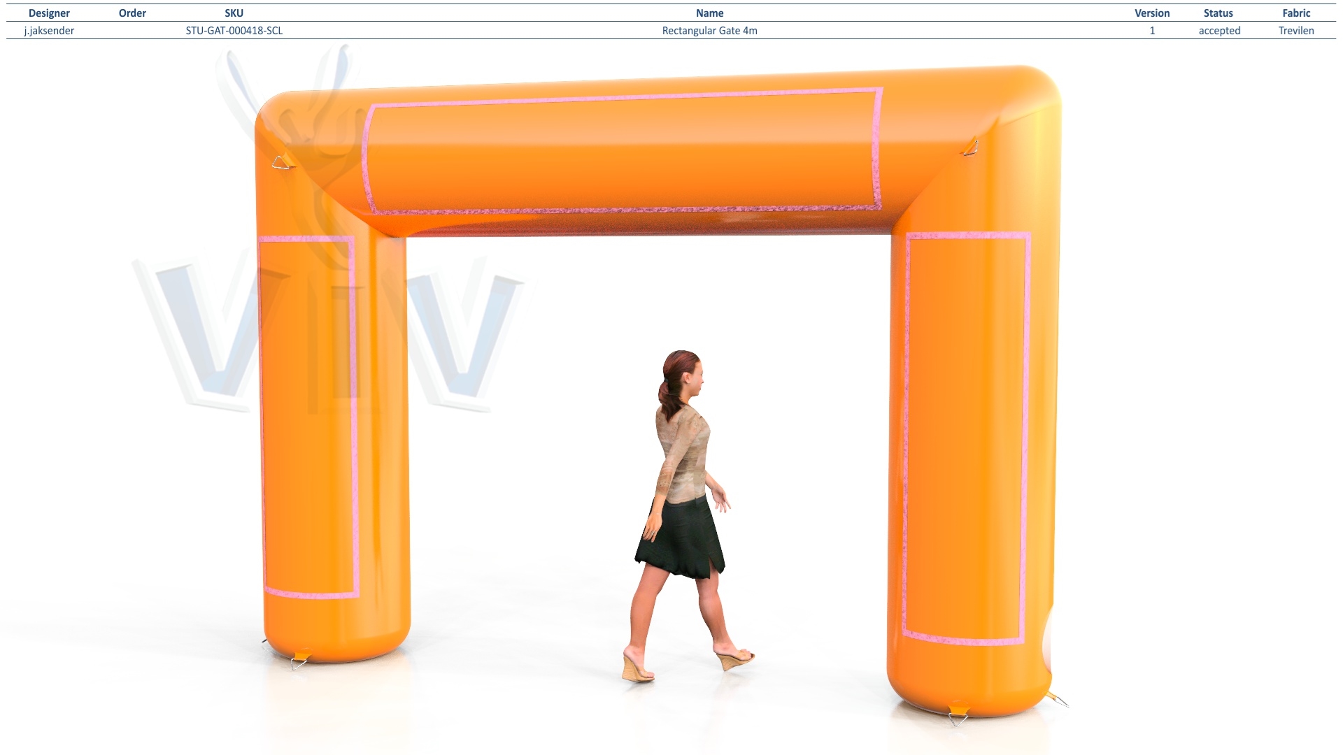 Rectangular gate 4 m commercial promotional inflatable gate