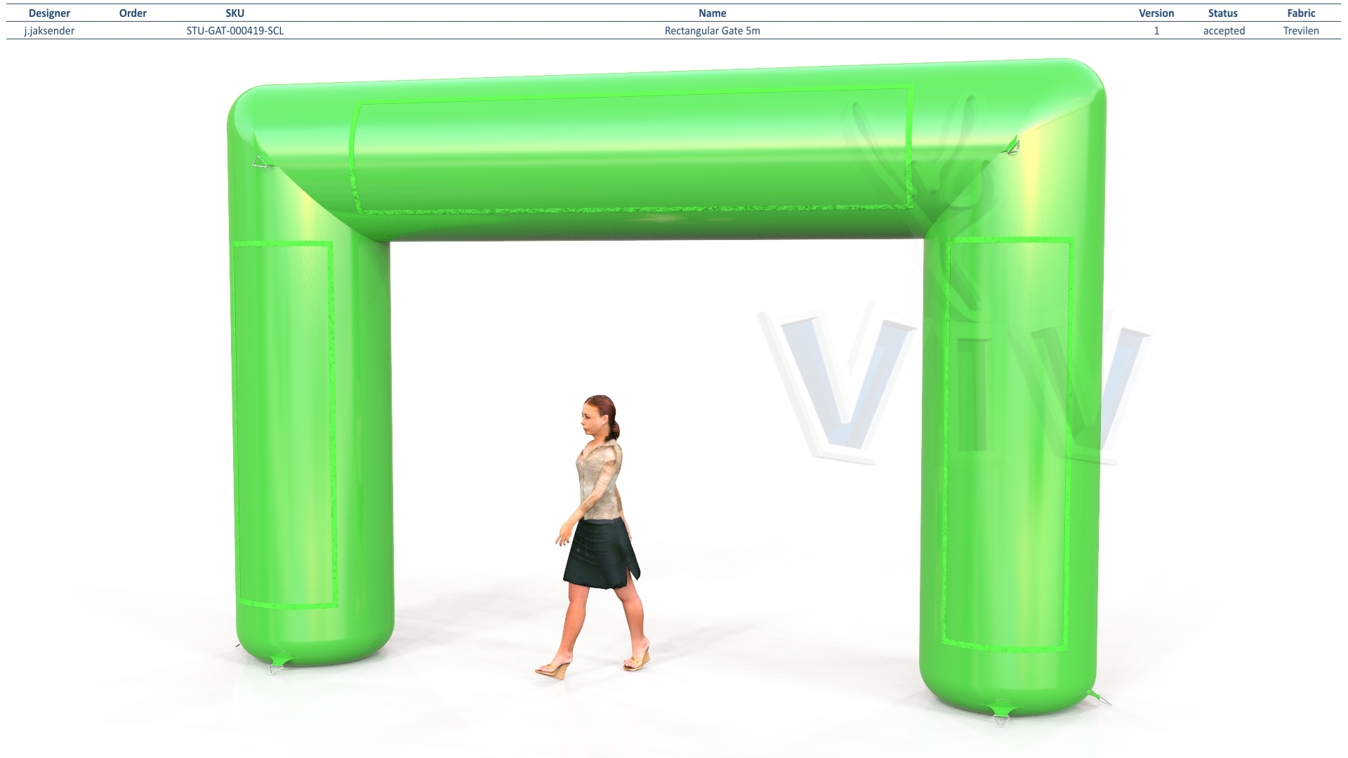 Rectangular gate 5 m commercial promotional inflatable gate