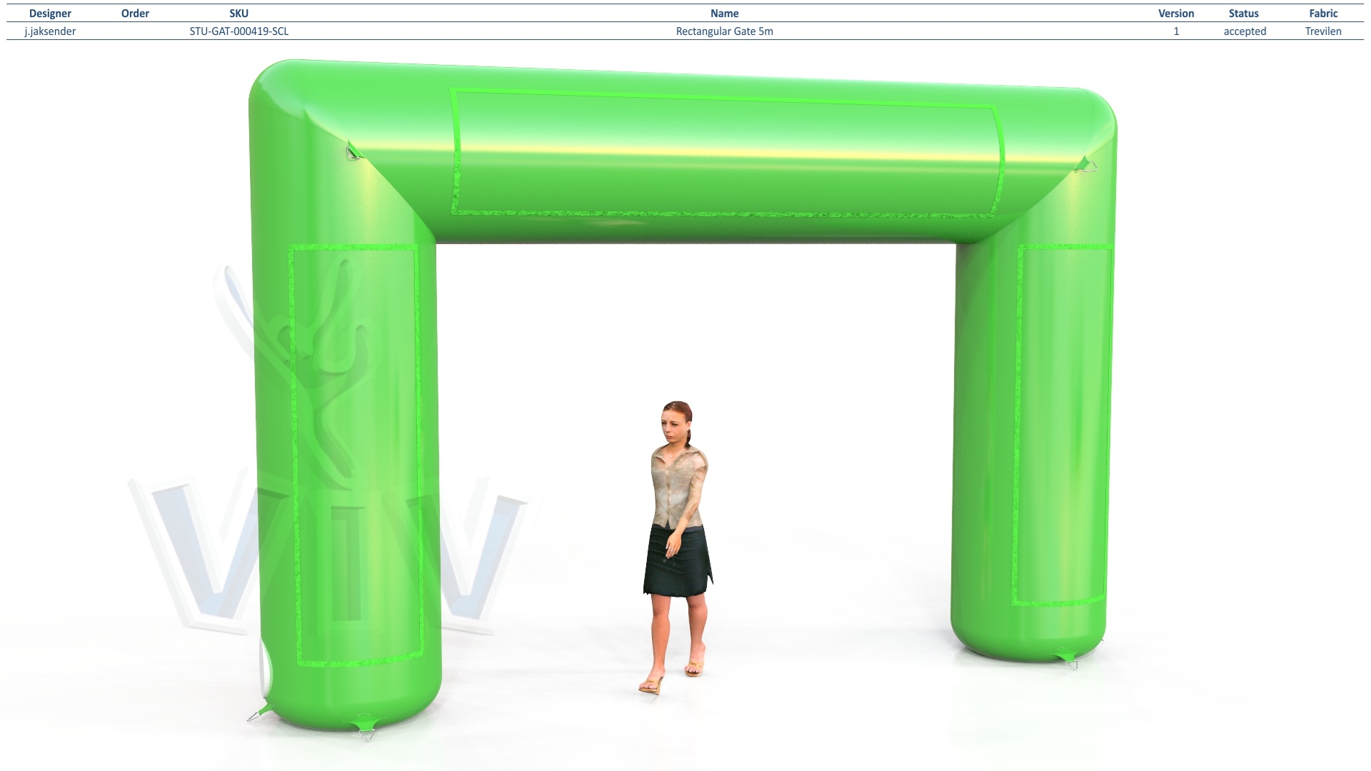 Rectangular gate 5 m commercial promotional inflatable gate