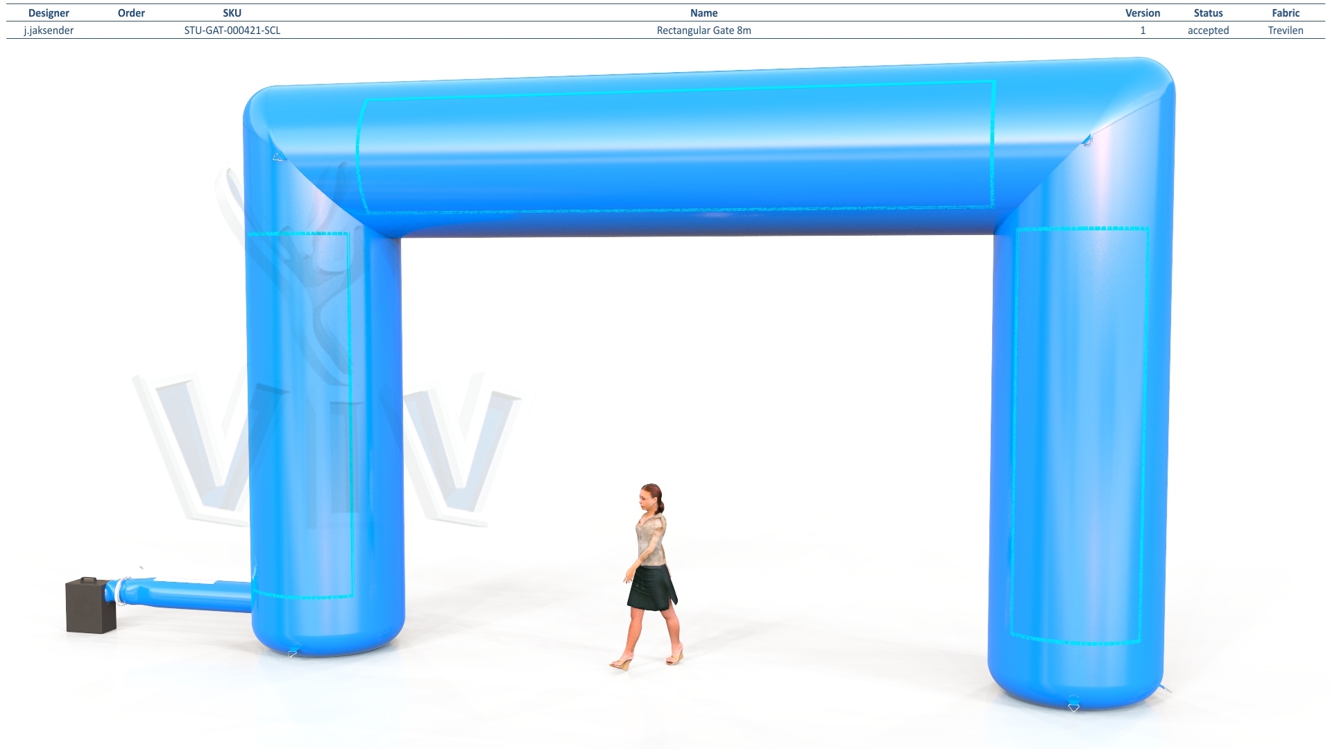 Rectangular gate 8 m commercial promotional inflatable gate