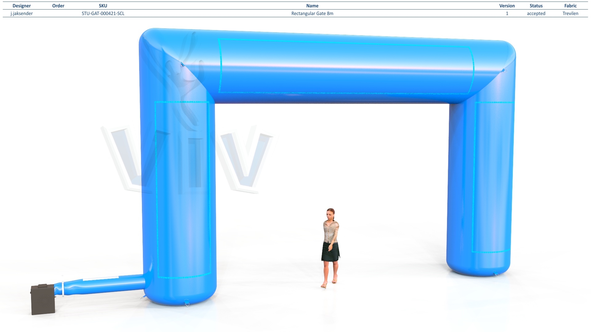 Rectangular gate 8 m commercial promotional inflatable gate
