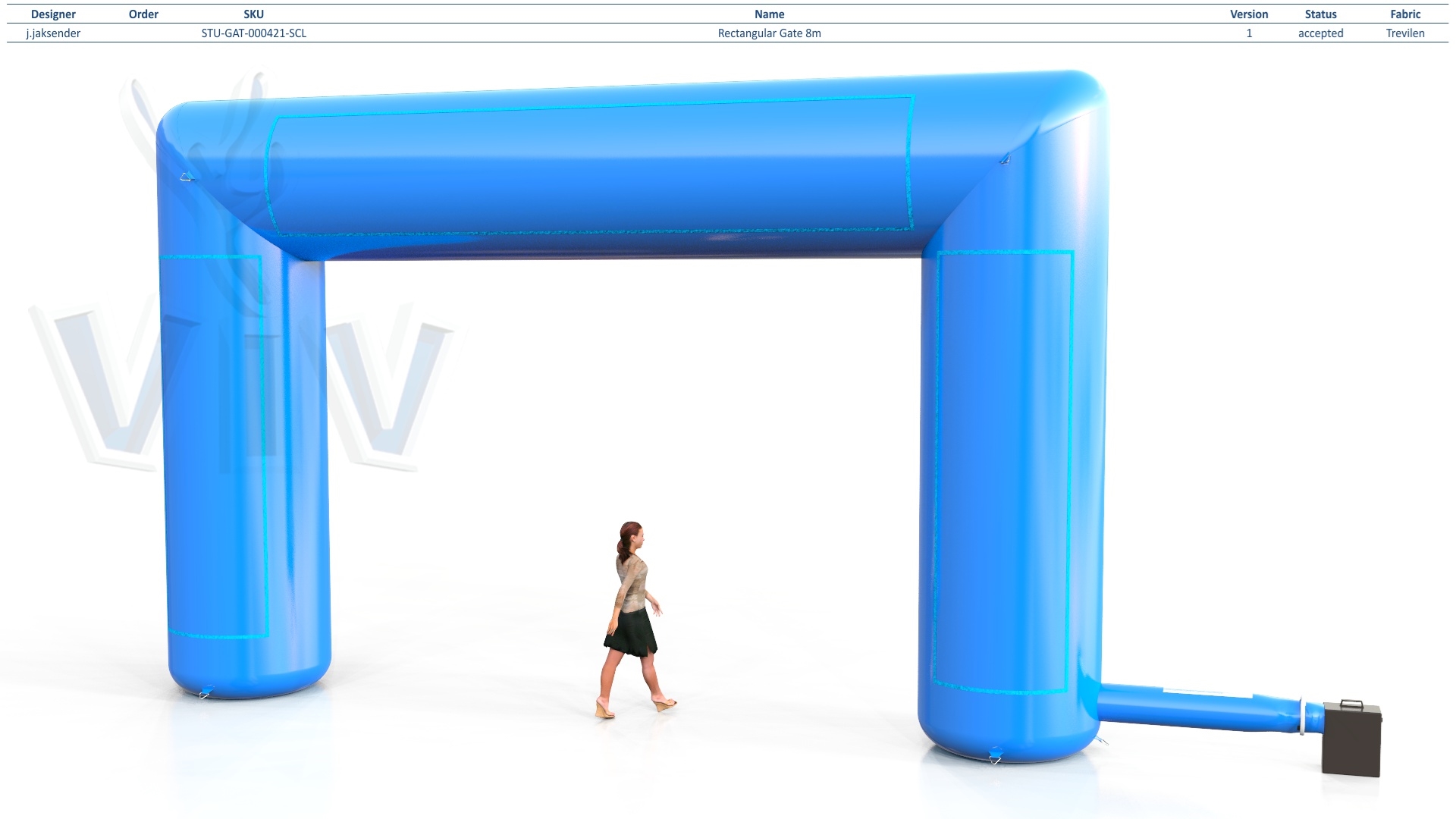 Rectangular gate 8 m commercial promotional inflatable gate