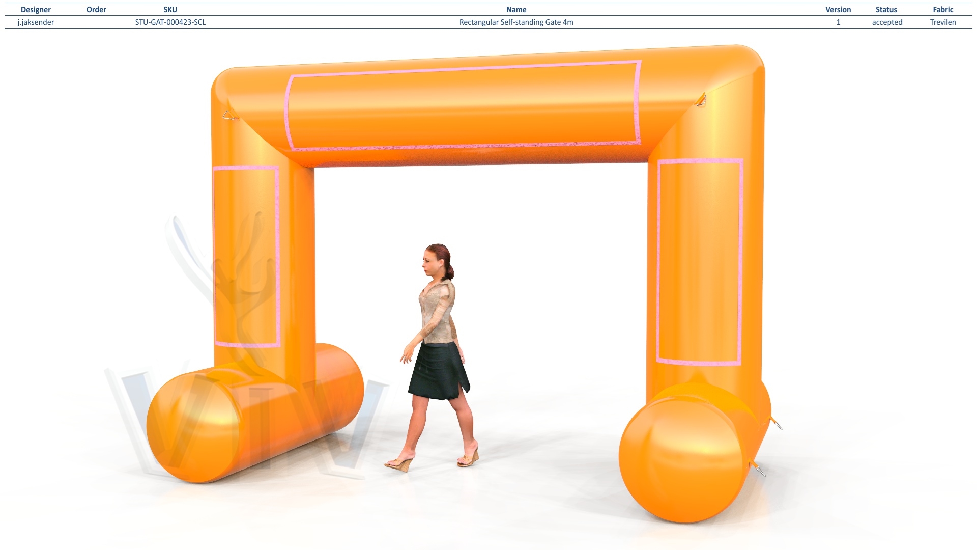 Rectangular Self - standing gate 4 m commercial promotional inflatable gate