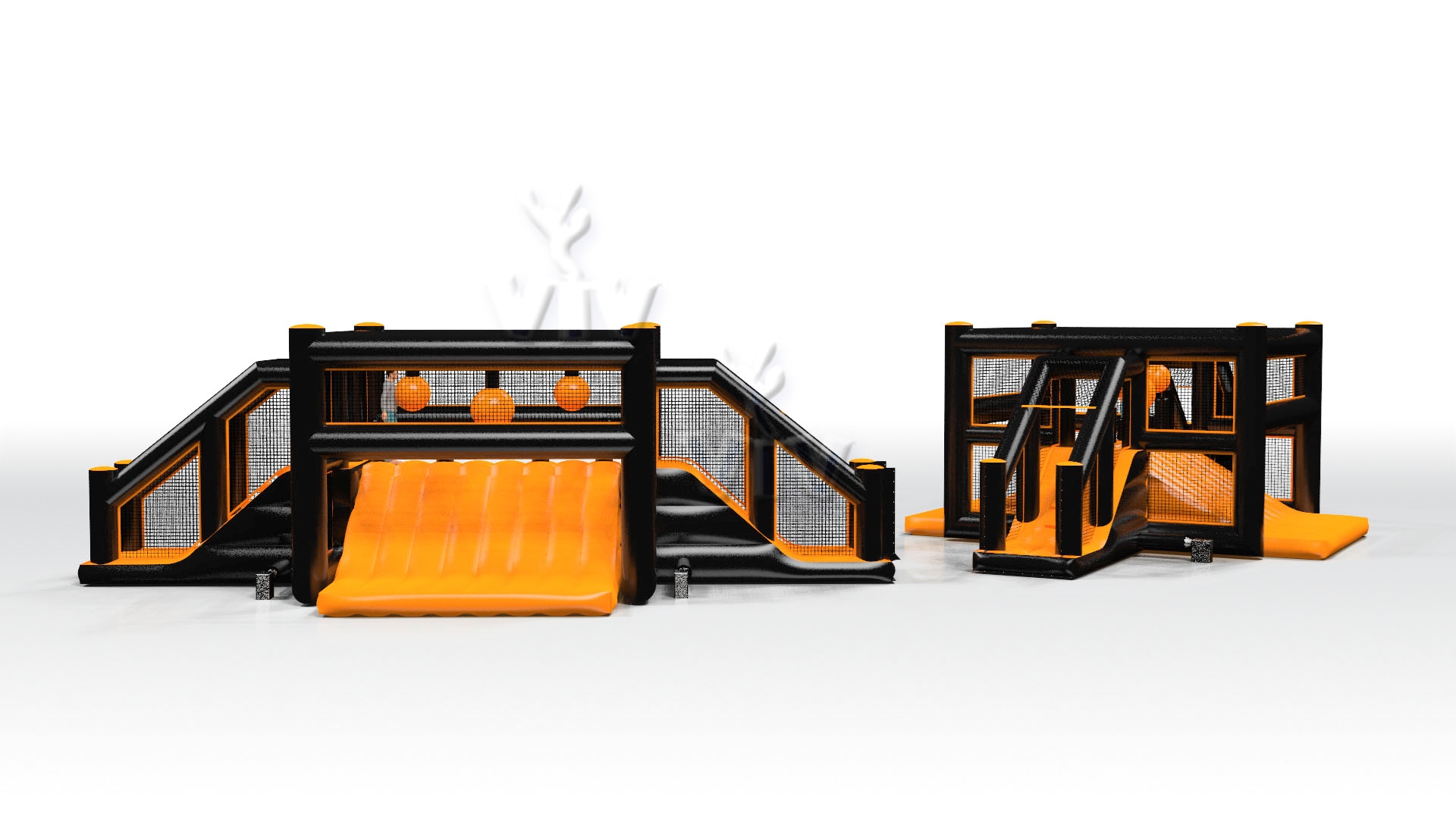Obstacle Course N3 Black and Orange commercial inflatable obstacle course