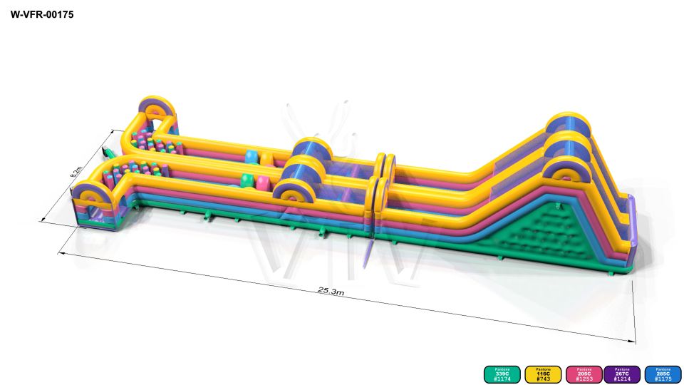 Obstacle Course Redical Run XL - 25,3 x 8,2 m commercial inflatable obstacle course