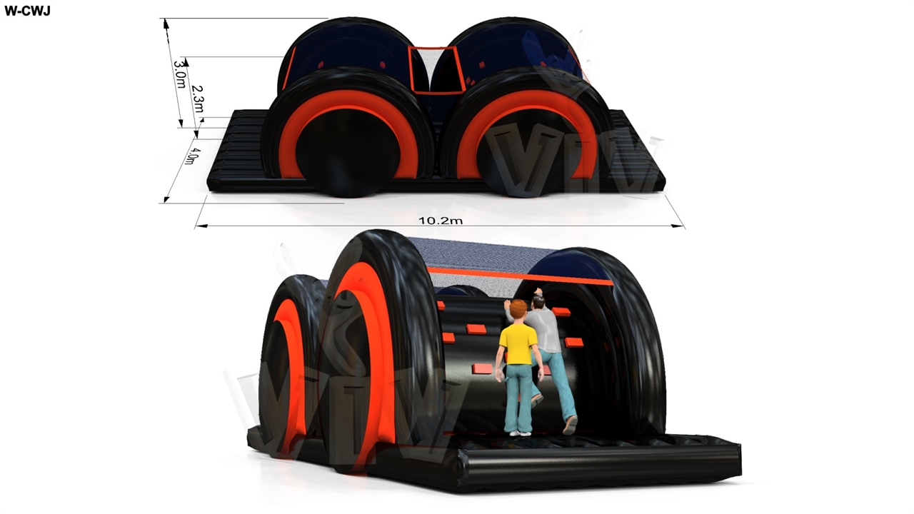 Obstacle course roller 10,2 x 4 m commercial inflatable obstacle course
