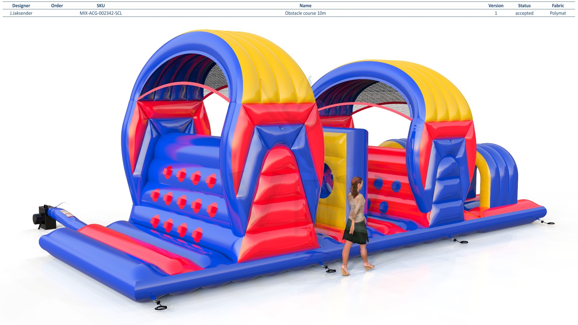 Obstacle course 10 m commercial inflatable obstacle course
