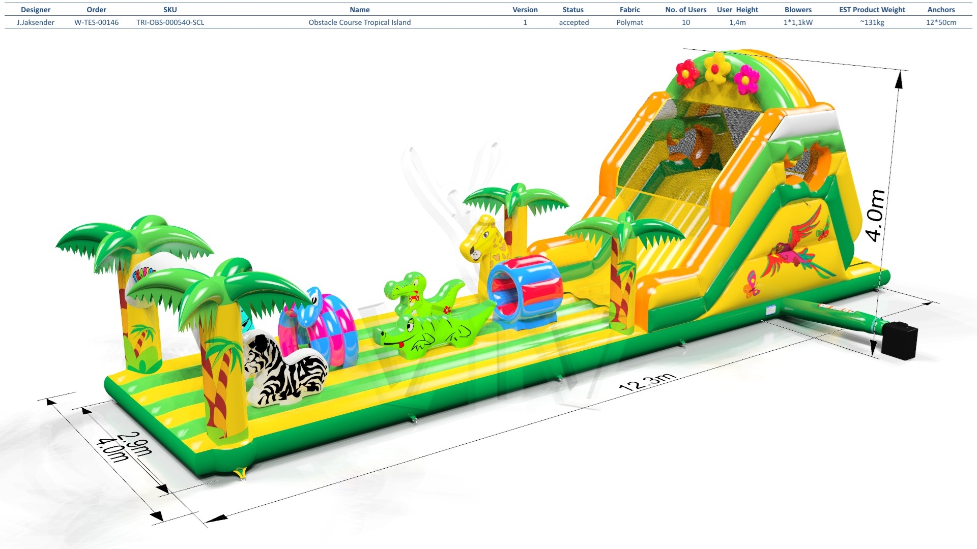 Obstacle Course L Tropical Islands commercial inflatable obstacle course