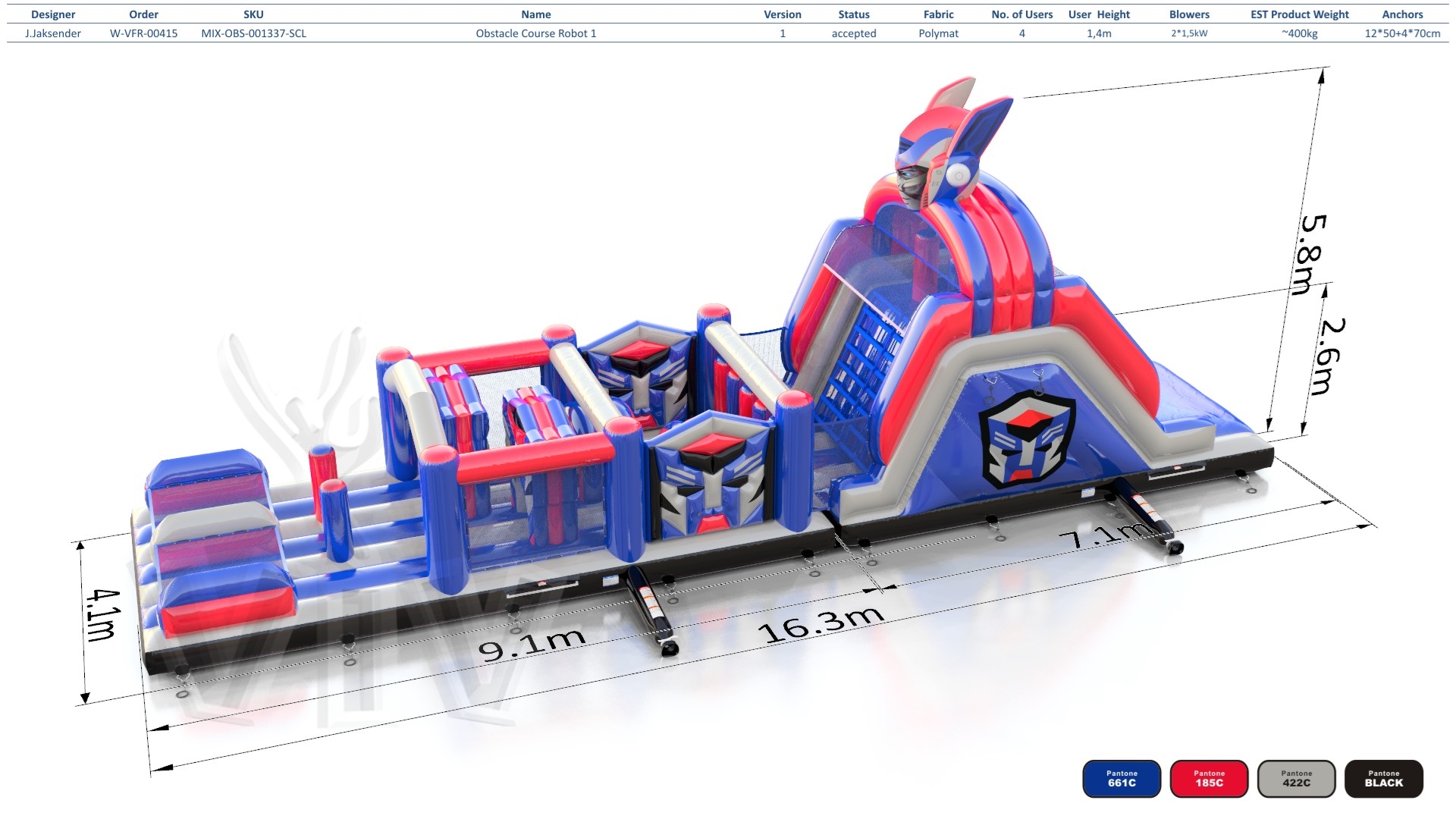 Obstacle Course Robot 1 commercial inflatable obstacle course