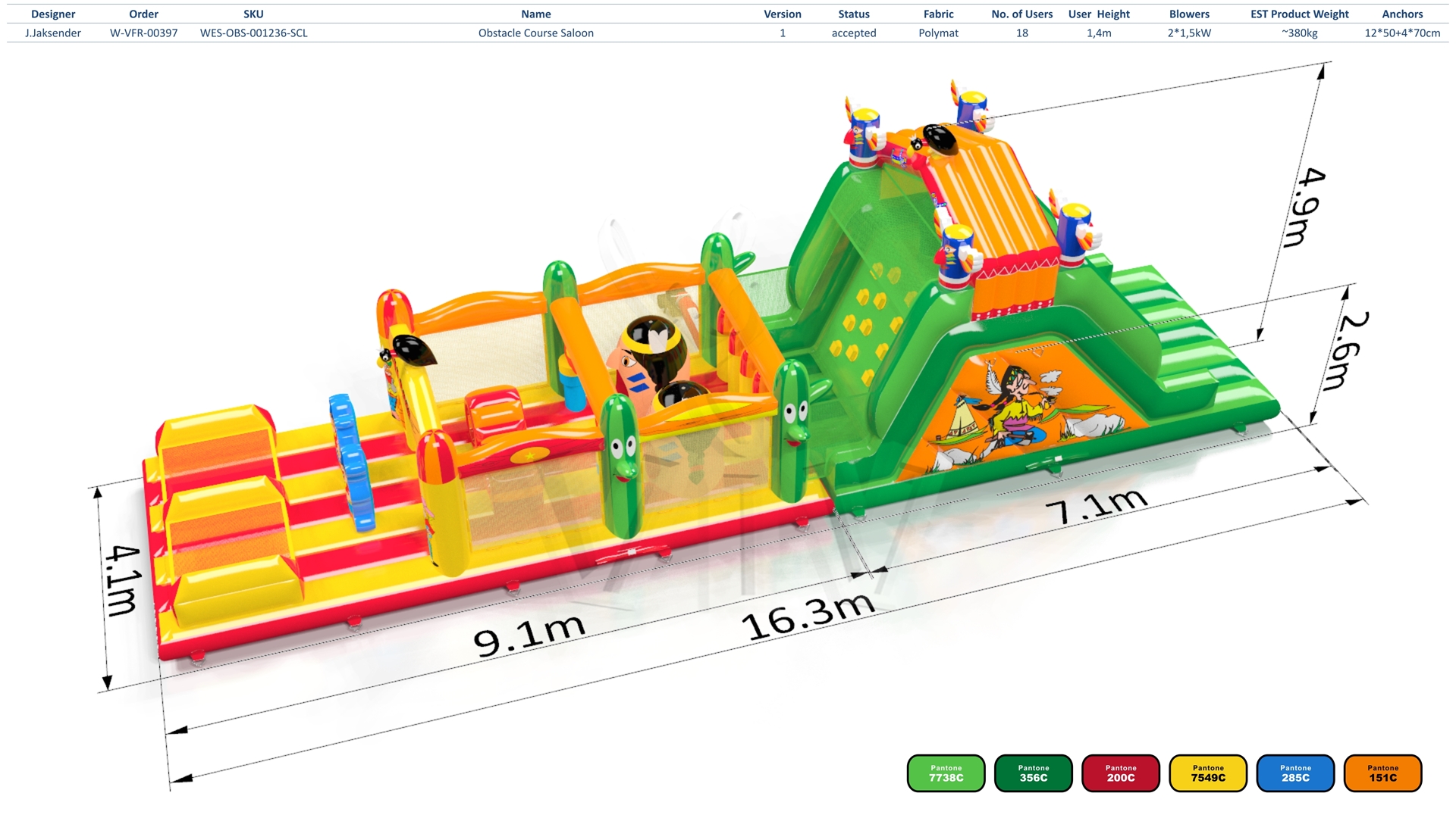 Obstacle Course Saloon commercial inflatable obstacle course
