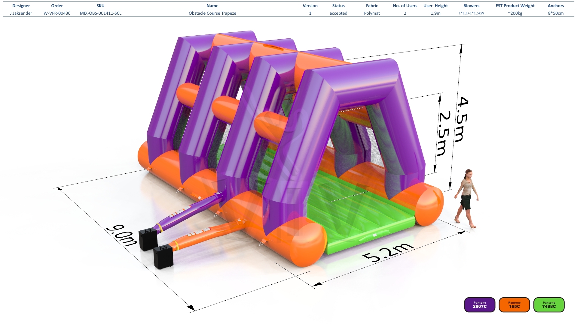 Obstacle Course Trapeze commercial inflatable obstacle course