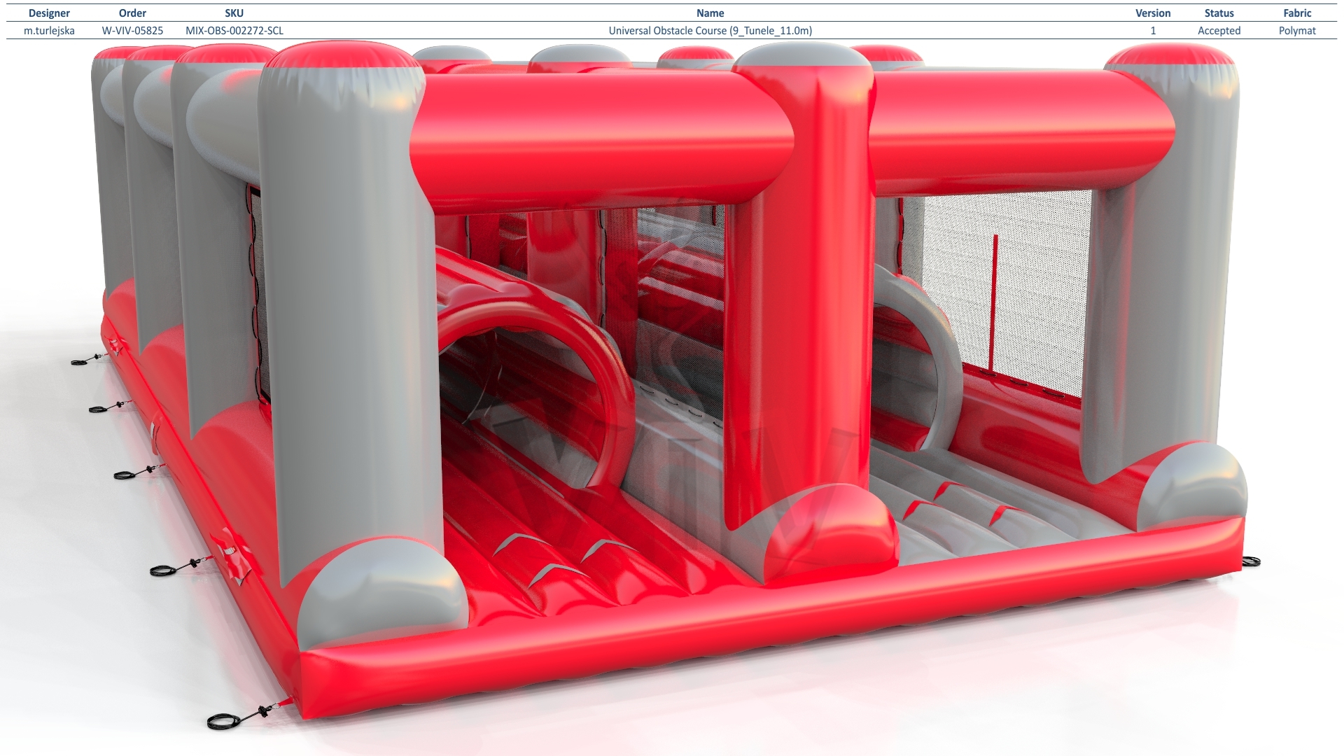 Obstacle course with tunnels commercial inflatable obstacle course