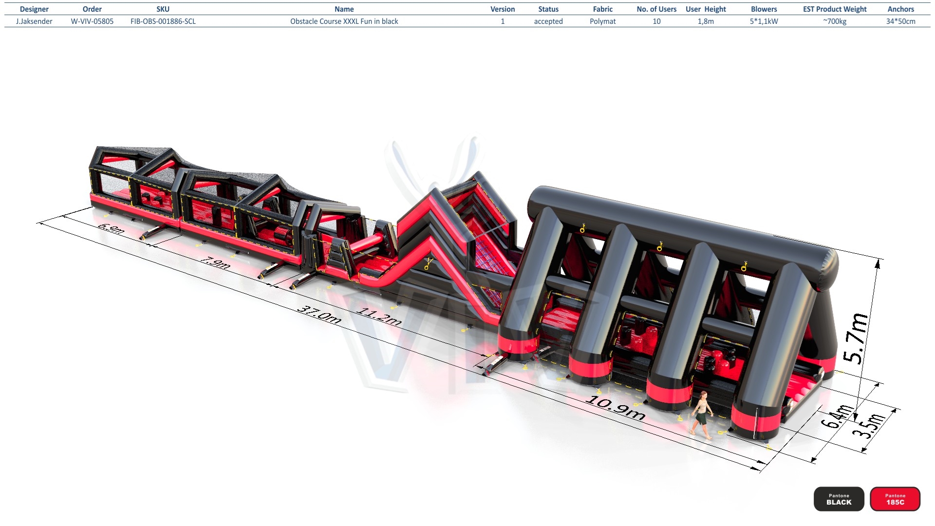 Obstacle course XXXL commercial inflatable obstacle course