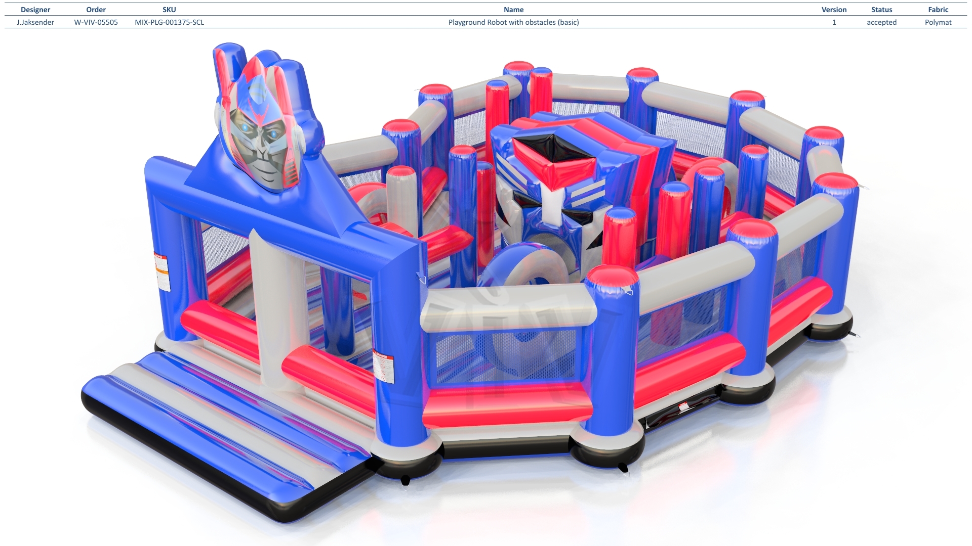 Playground Robot with obstacles and figures commercial inflatable playground