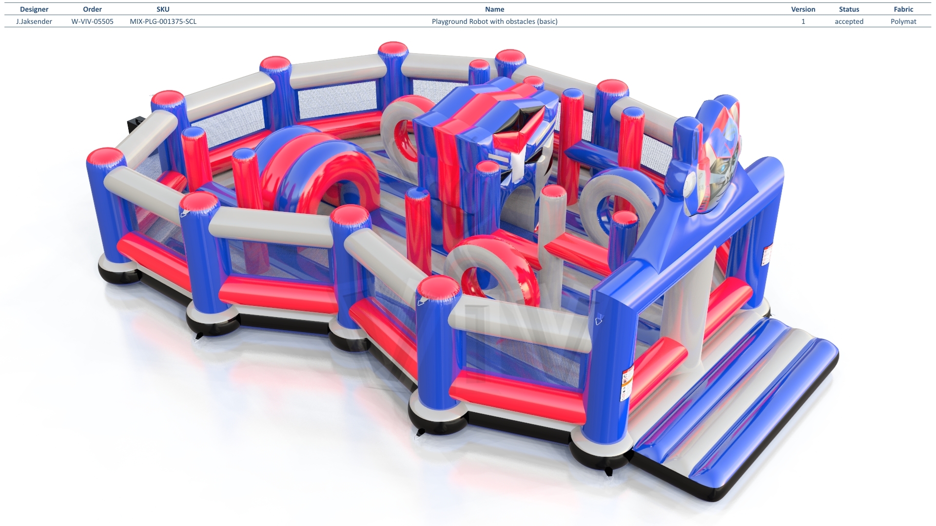Playground Robot with obstacles and figures commercial inflatable playground