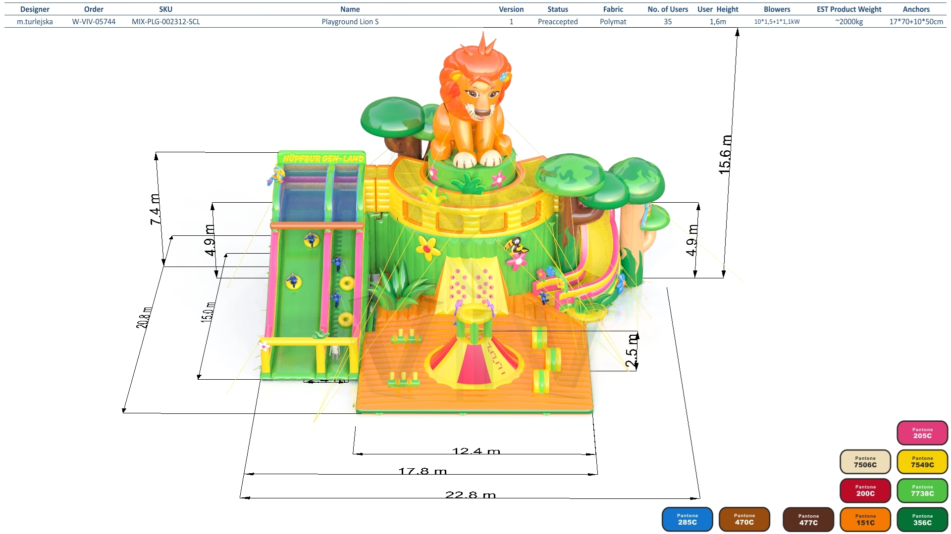 Playgroung Lion commercial inflatable playground