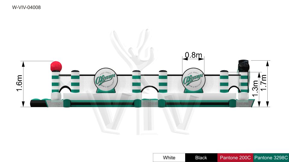 Soccer field with floor 7,9 x 4,4 m commercial inflatable playing field