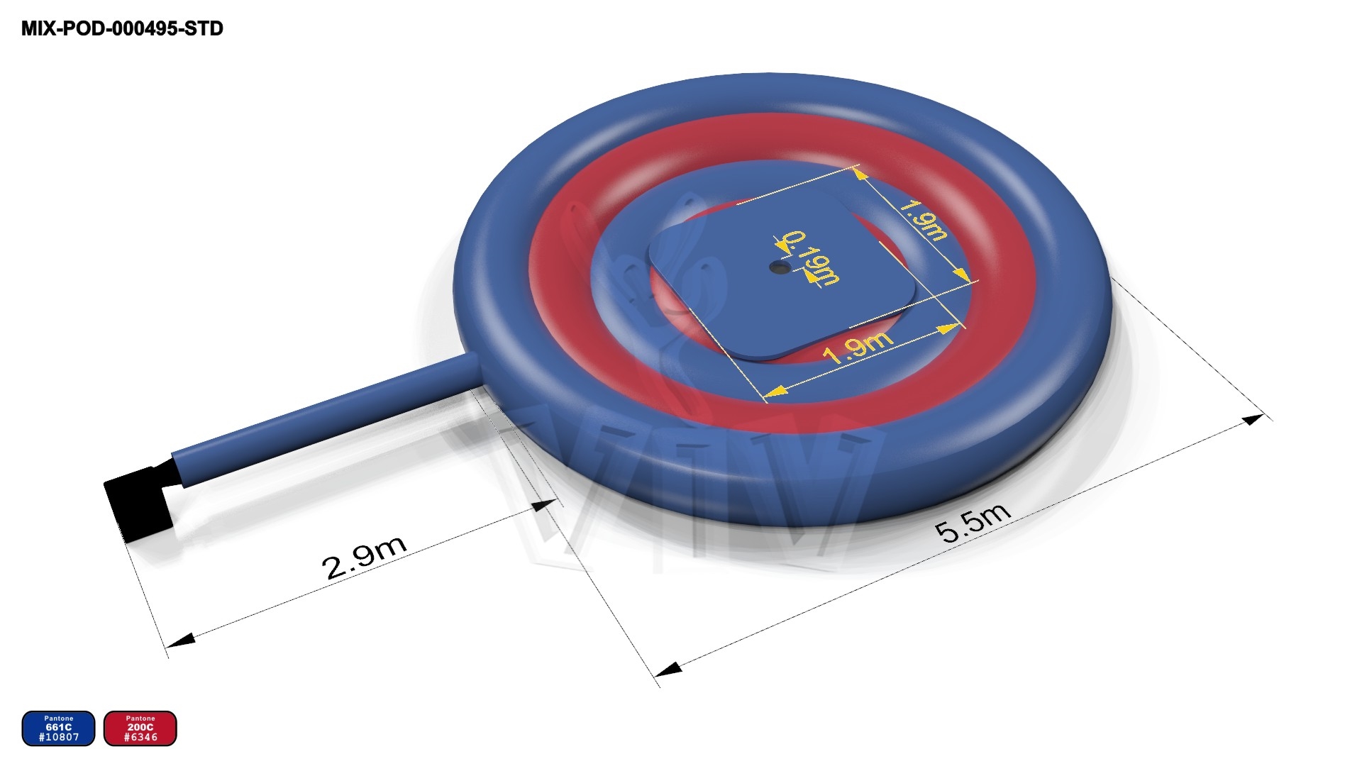 Air cushion for Rodeo Falgas blue-red commercial mechanical rodeo attraction