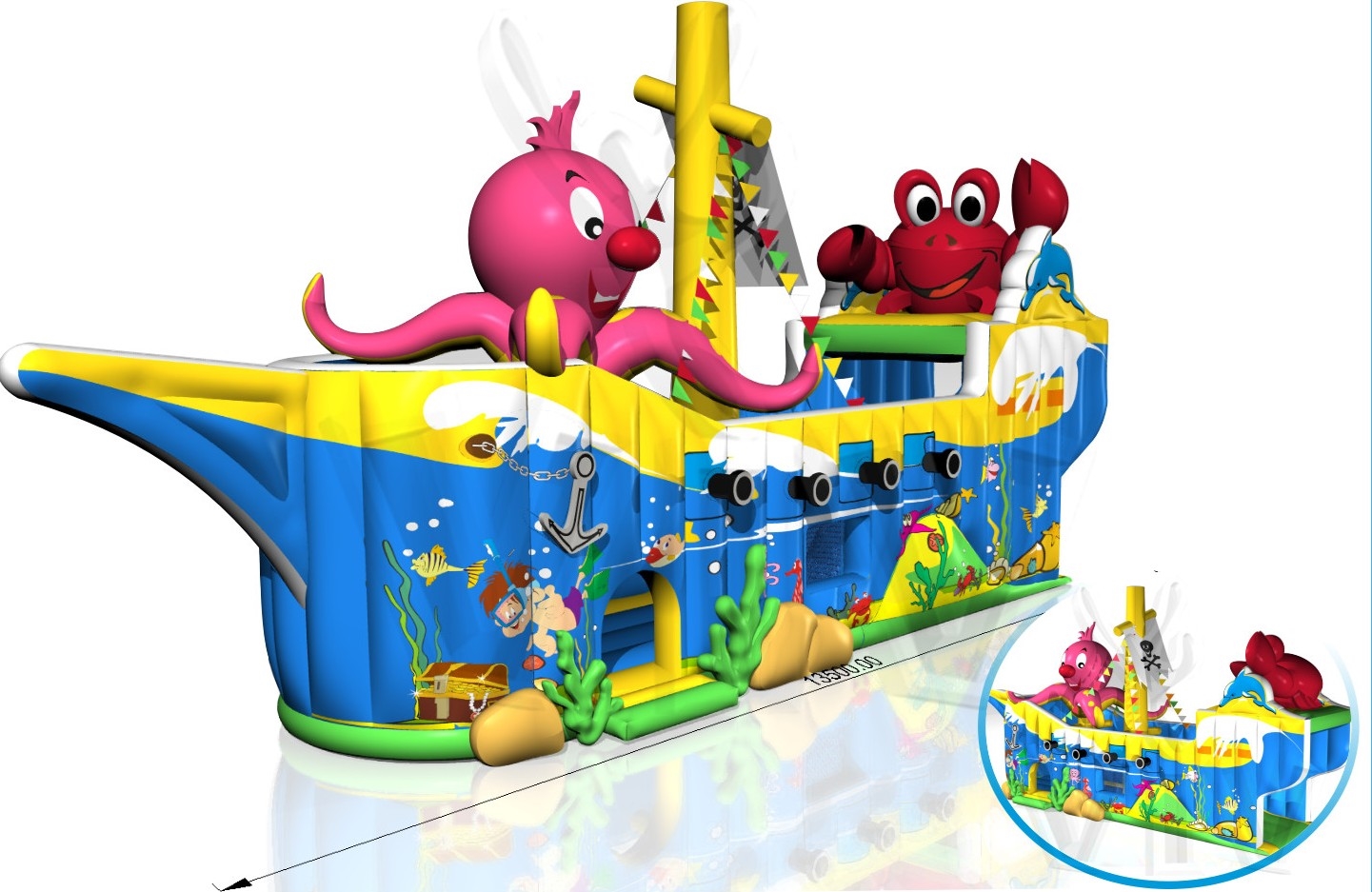 Ship Water World - Collection Unterwater World commercial inflatable ship attraction