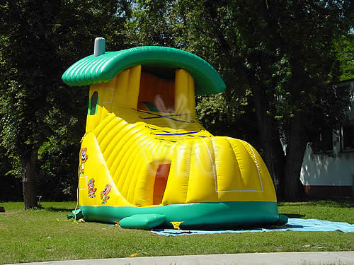 Shoe-shaped inflatable slide