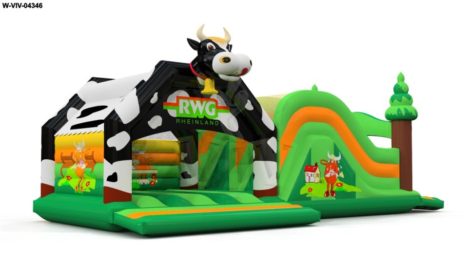 Bounce Cow with Slide 13 x 6,2 m commercial inflatable slide