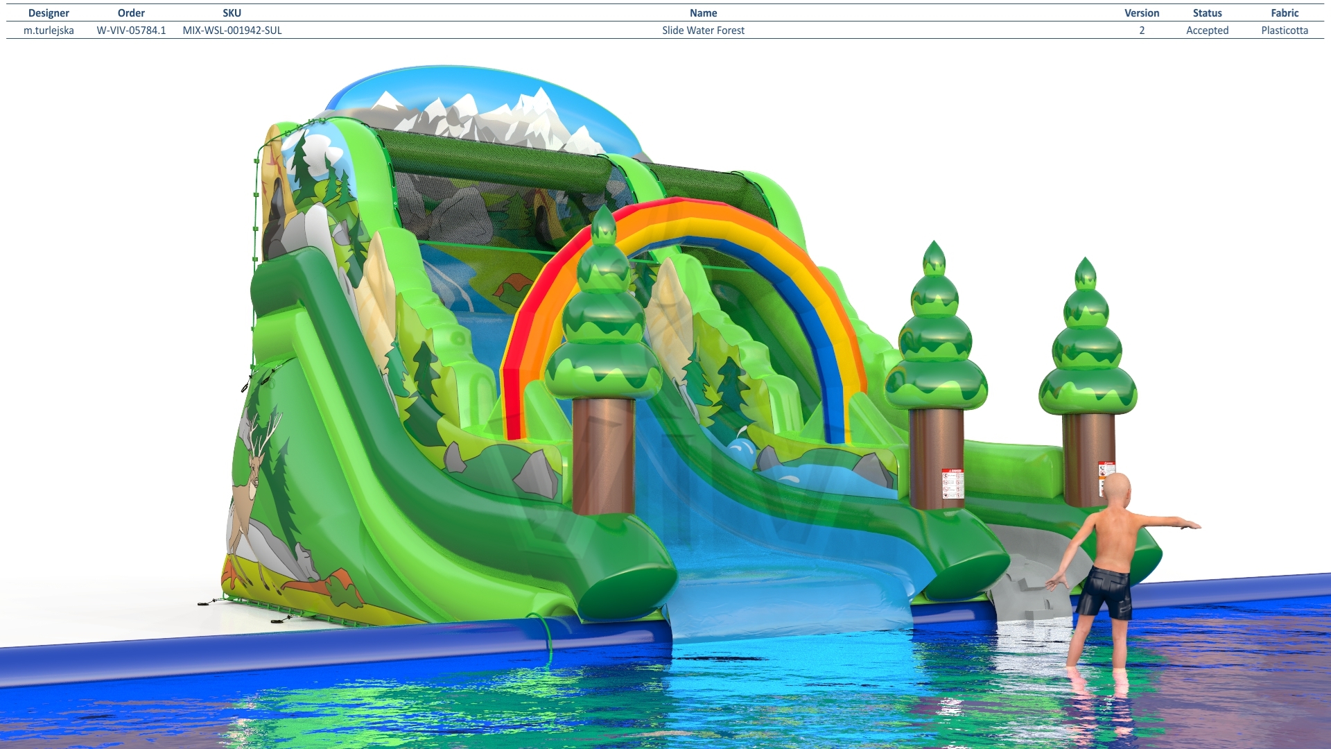 Forest for the pool commercial inflatable slide
