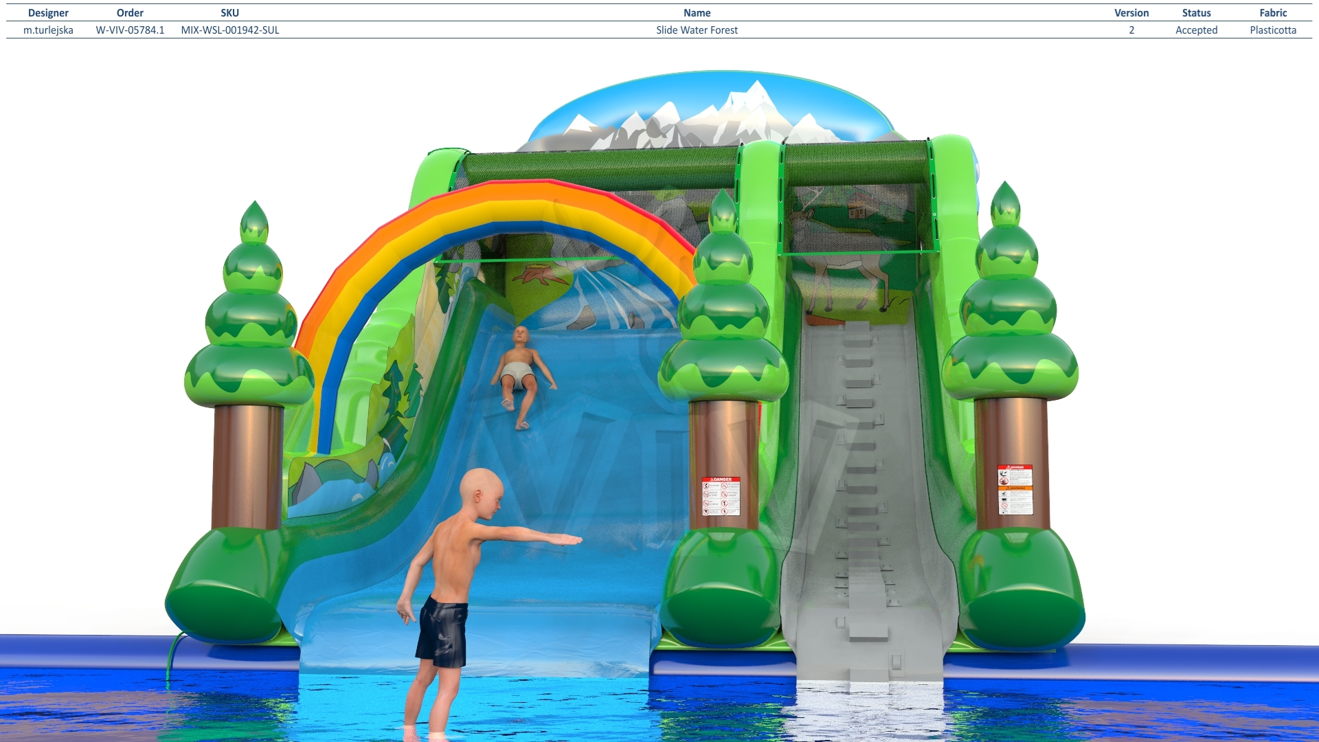 Forest for the pool commercial inflatable slide