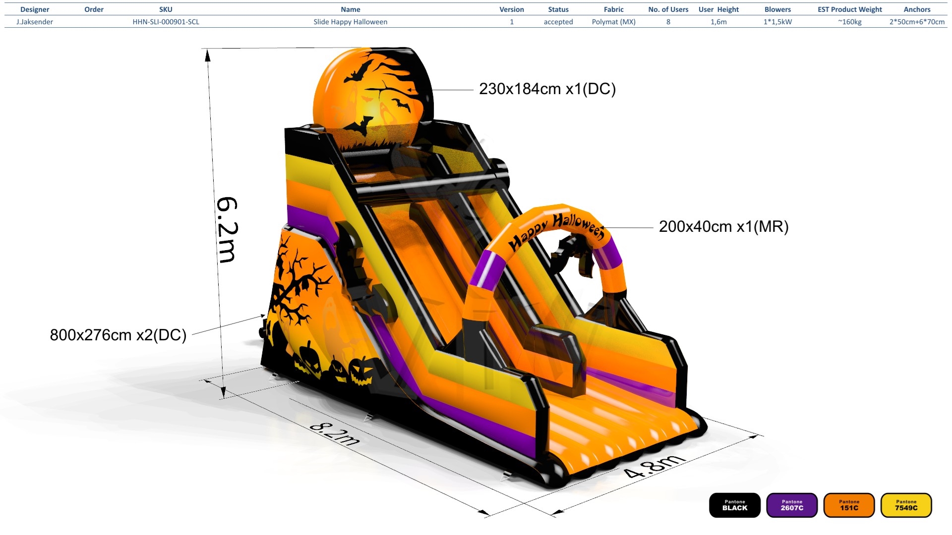 Happy Halloween commercial inflatable slide